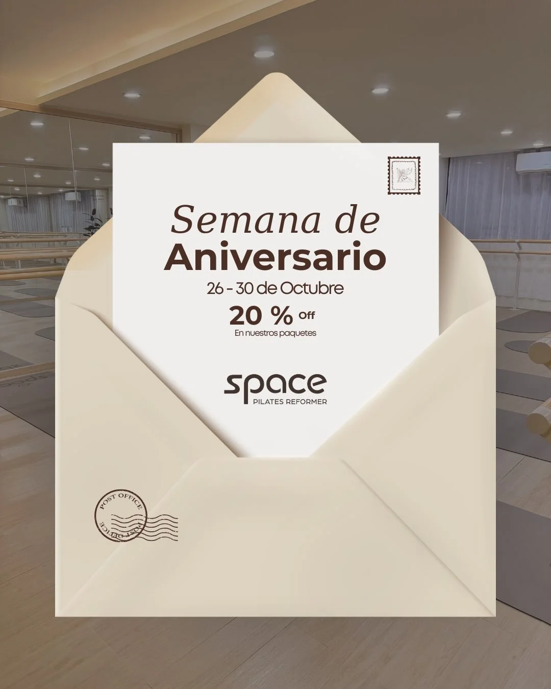 Una semana para celebrar juntos. 🤎✨

En Space estamos de aniversario y queremos festejarlo como m&aacute;s nos gusta: movi&eacute;ndonos, compartiendo y haciendo de cada clase algo especial.

Del 26 al 30 de octubre tendremos una semana llena de sor