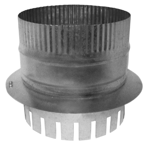 Close-up of a cylindrical metallic mechanical part with a ribbed top section and vertical slits at the bottom edge.