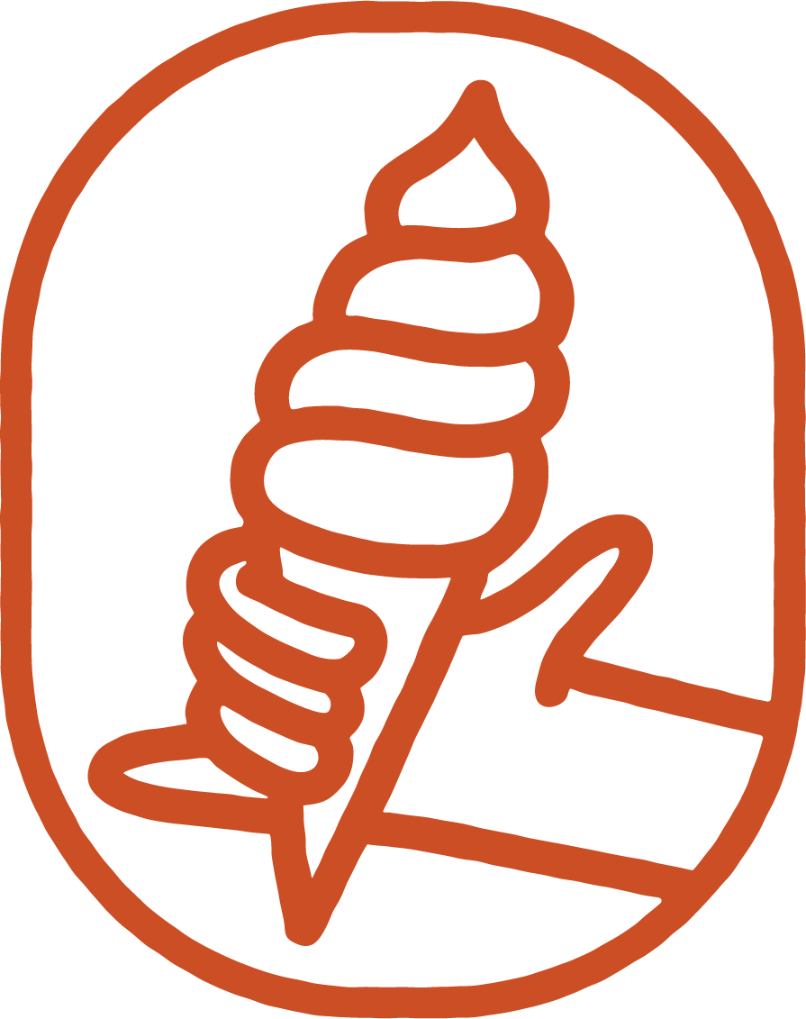 A stylized logo of a snail shell with a pointed tail, enclosed in an oval outline, with abstract geometric shapes around it.