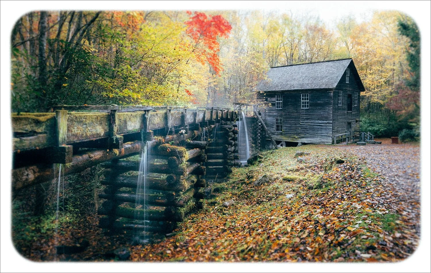 Mingus Mill in autumn vintage fine art print