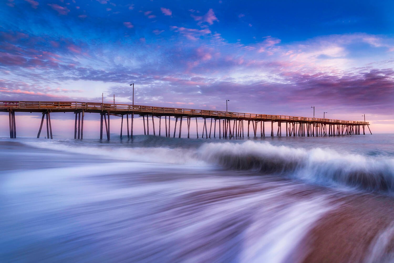Nags Head Fishing Pier in the Outer Banks of North Carolina.