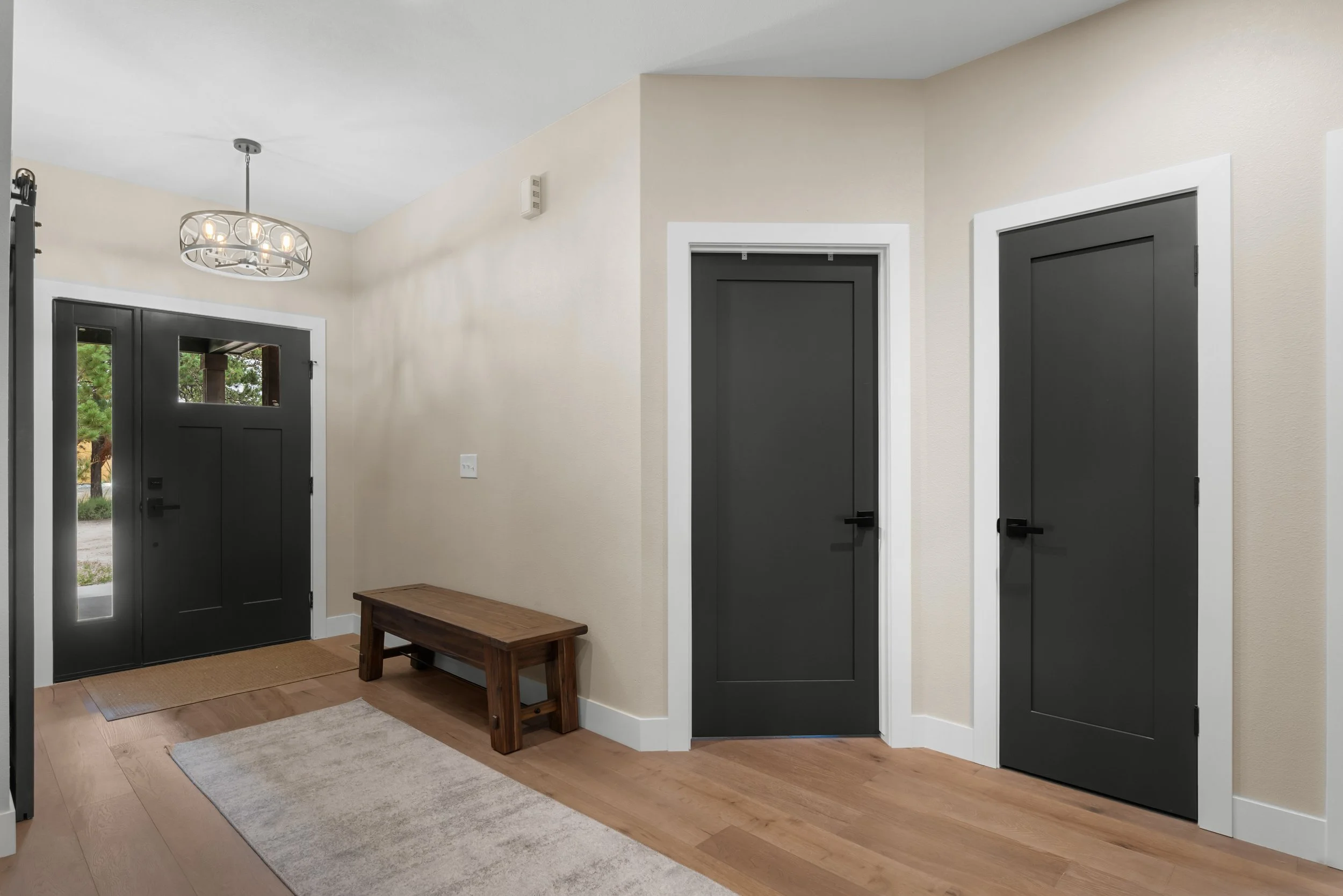 New flooring and doors in custom Colorado mountain home