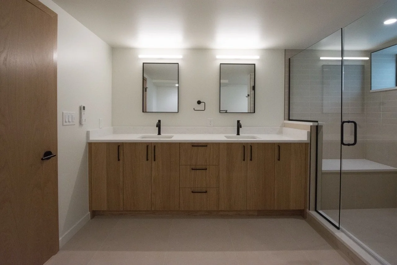 Custom bathroom vanity and millwork in a Washington Park home remodel