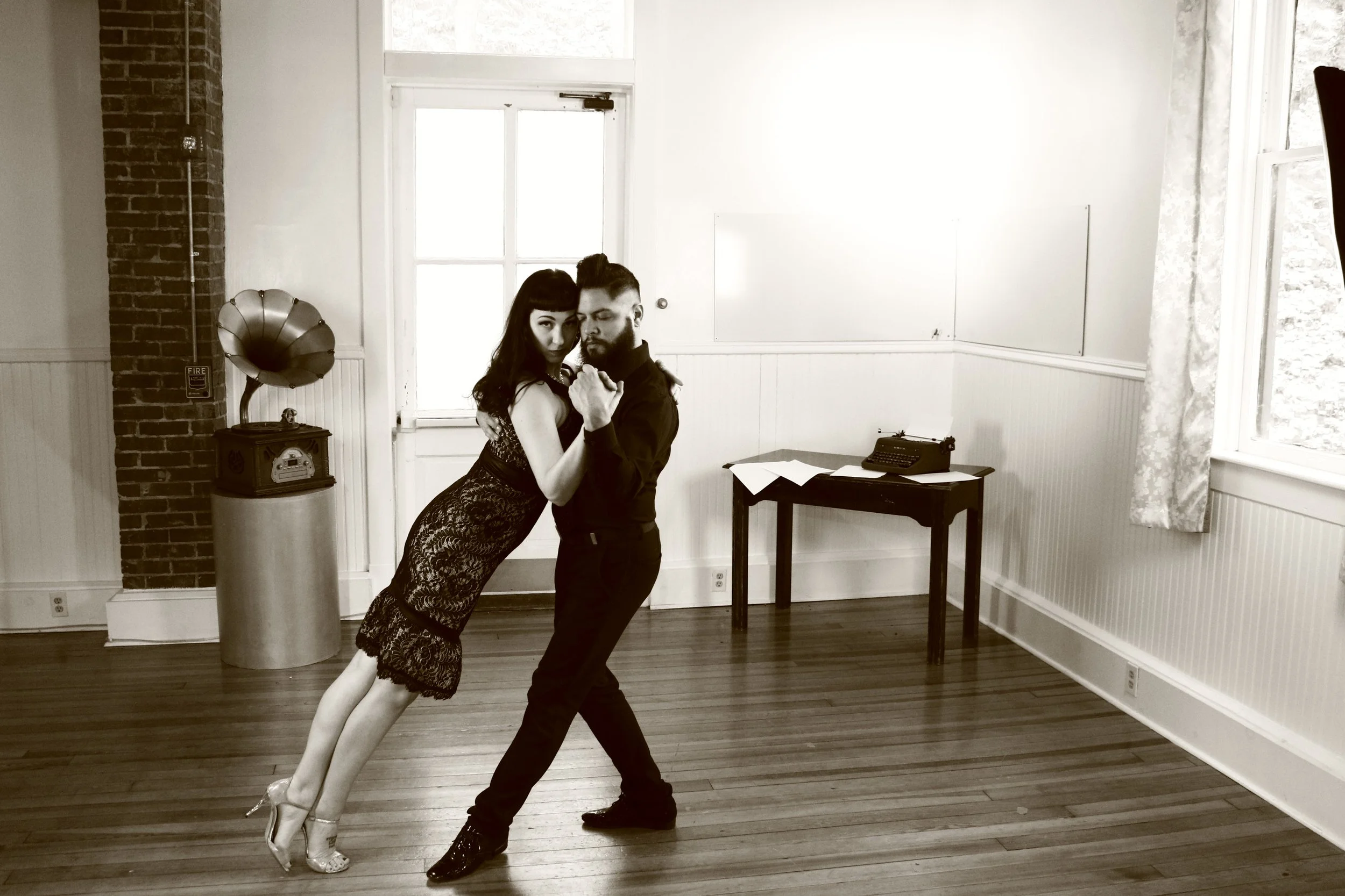 Two dancers in an Argentine Tango pose at the Melonlight Theater in Eureka Springs, Northwest Arkansas.