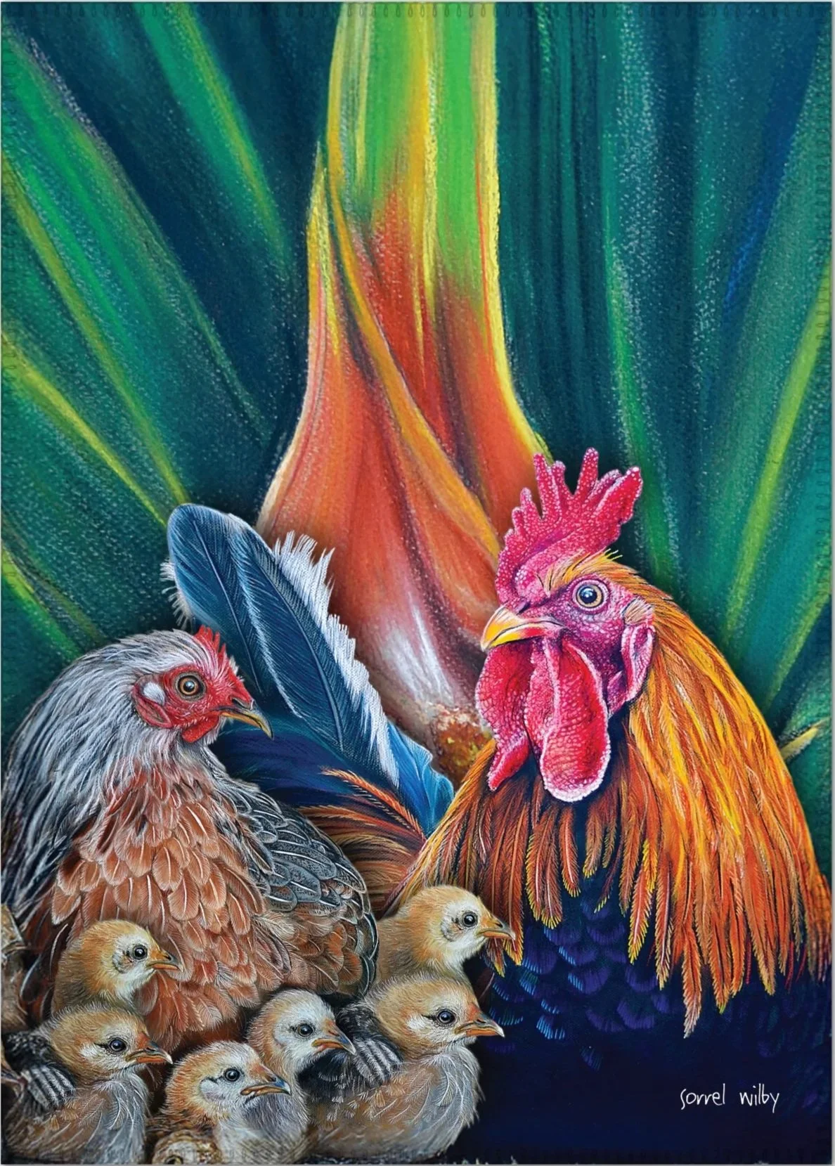 Feral Chook Tea Towel