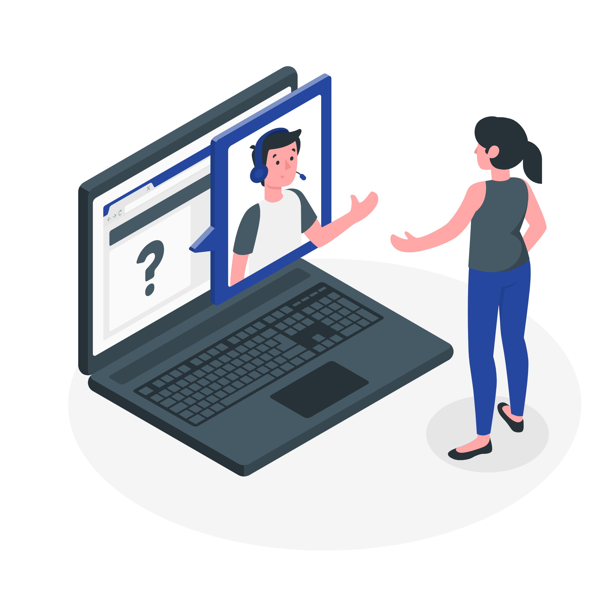 Conversation en visioconférence entre deux personnes.