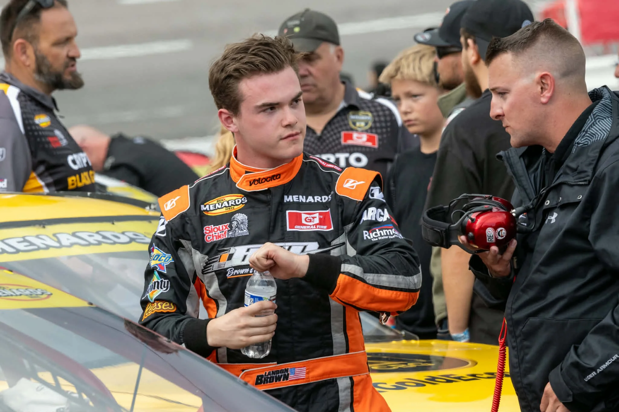 Landon Brown Racing with spotter "Nacho"  in the Kimmel Racing ARCA Ford Mustang at Nashville Fairgrounds Speedway