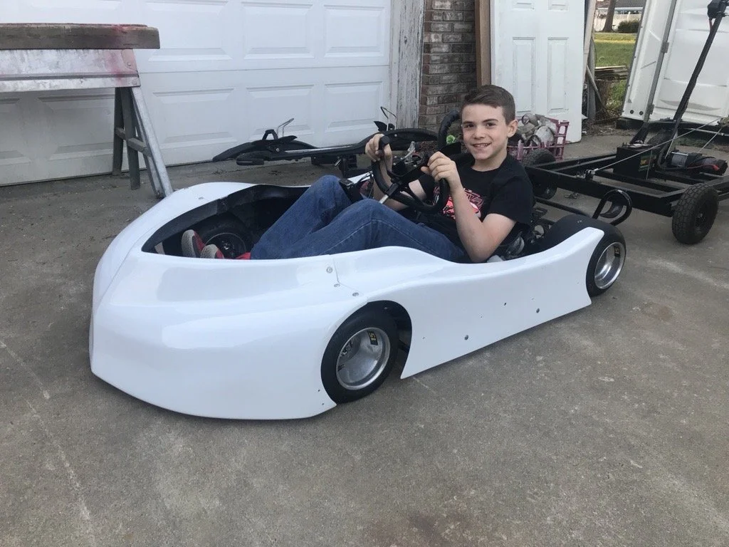 Landon Browns first dirt oval kart