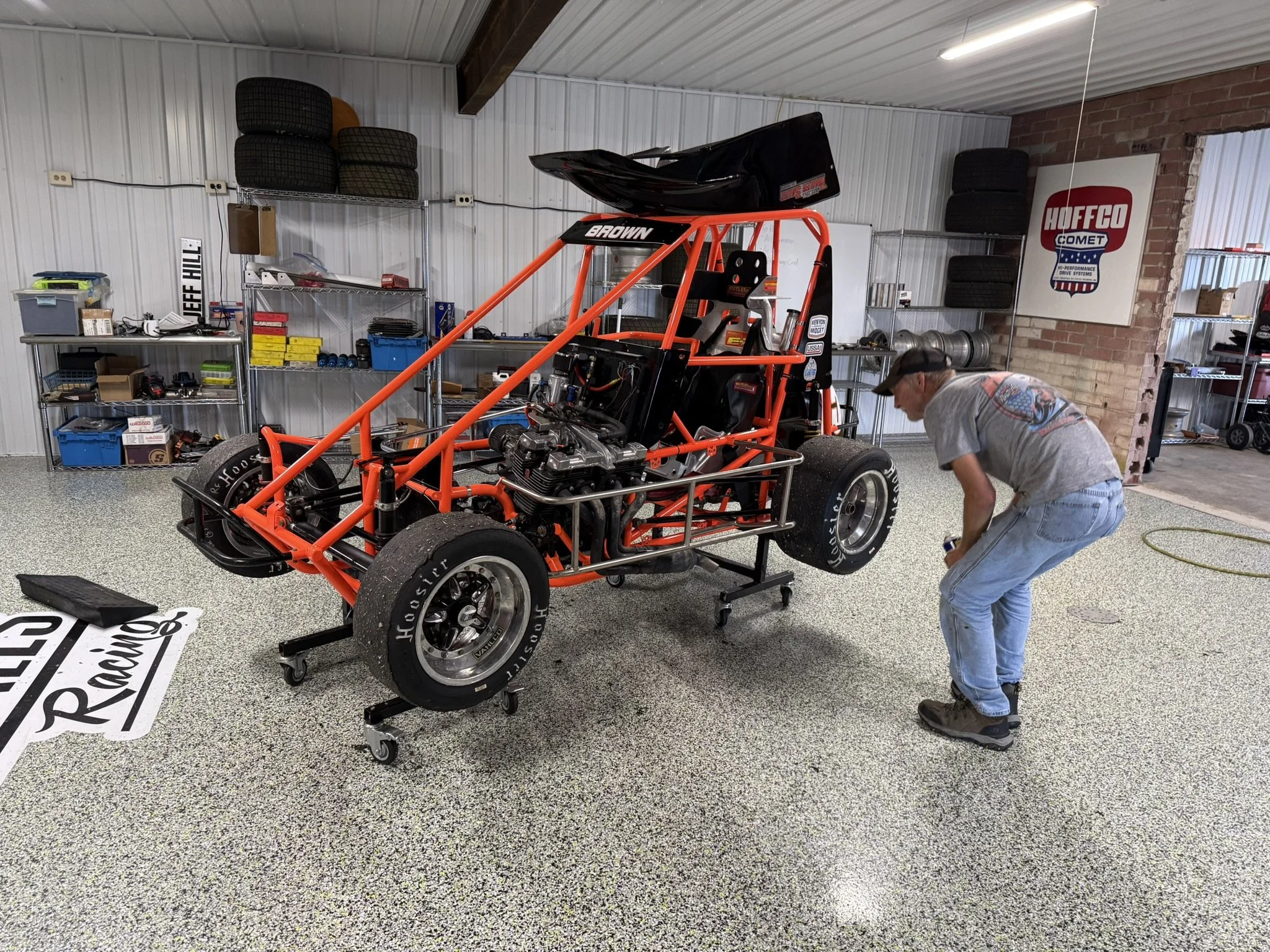 Landon Brown Racing Kenyon Midget with crew chief "Crazy" Dave Simmermon