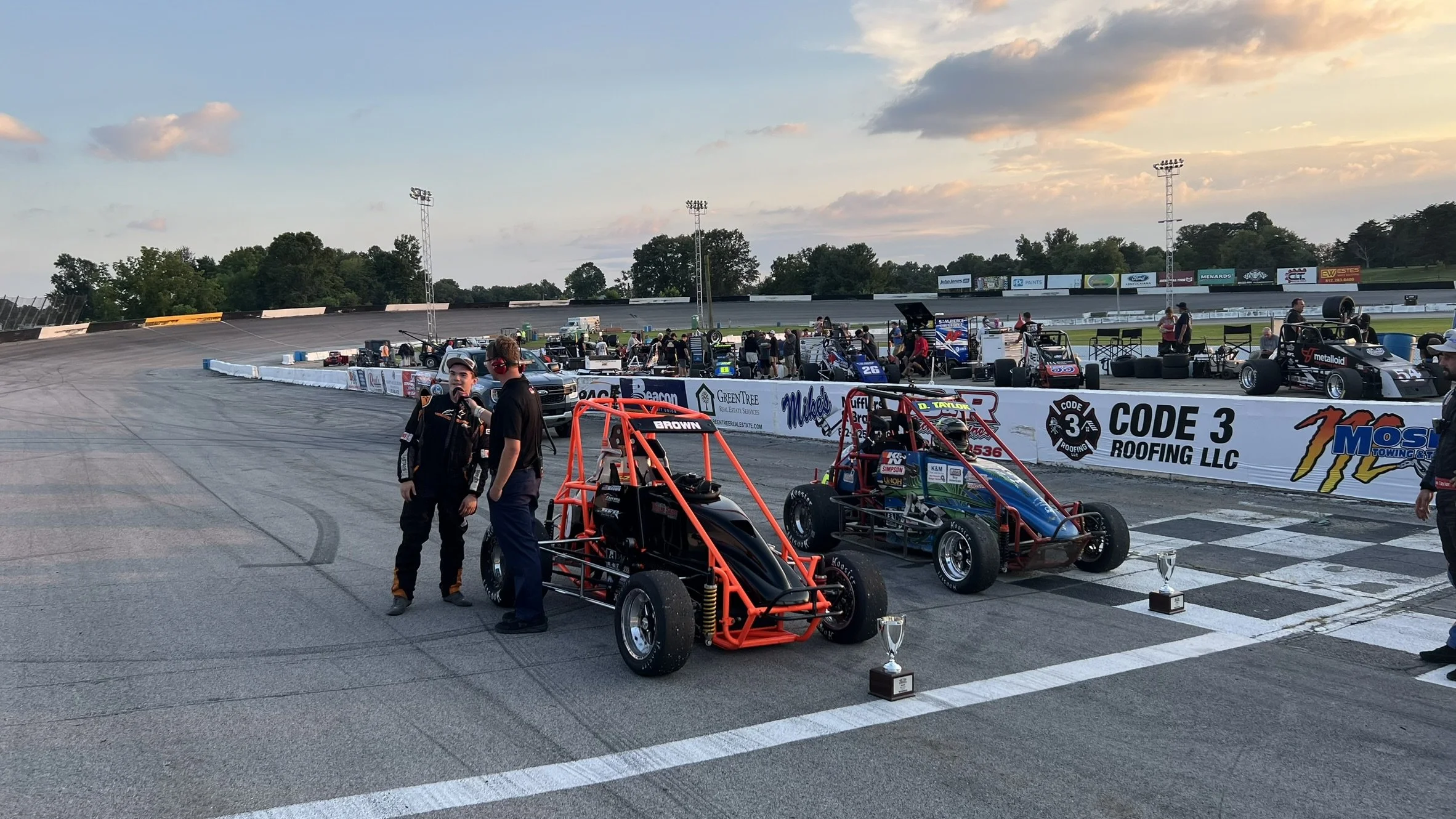 	
Landon Brown Racing in victory lane at Salem Speedway in the USSA Kenyon Midget Series