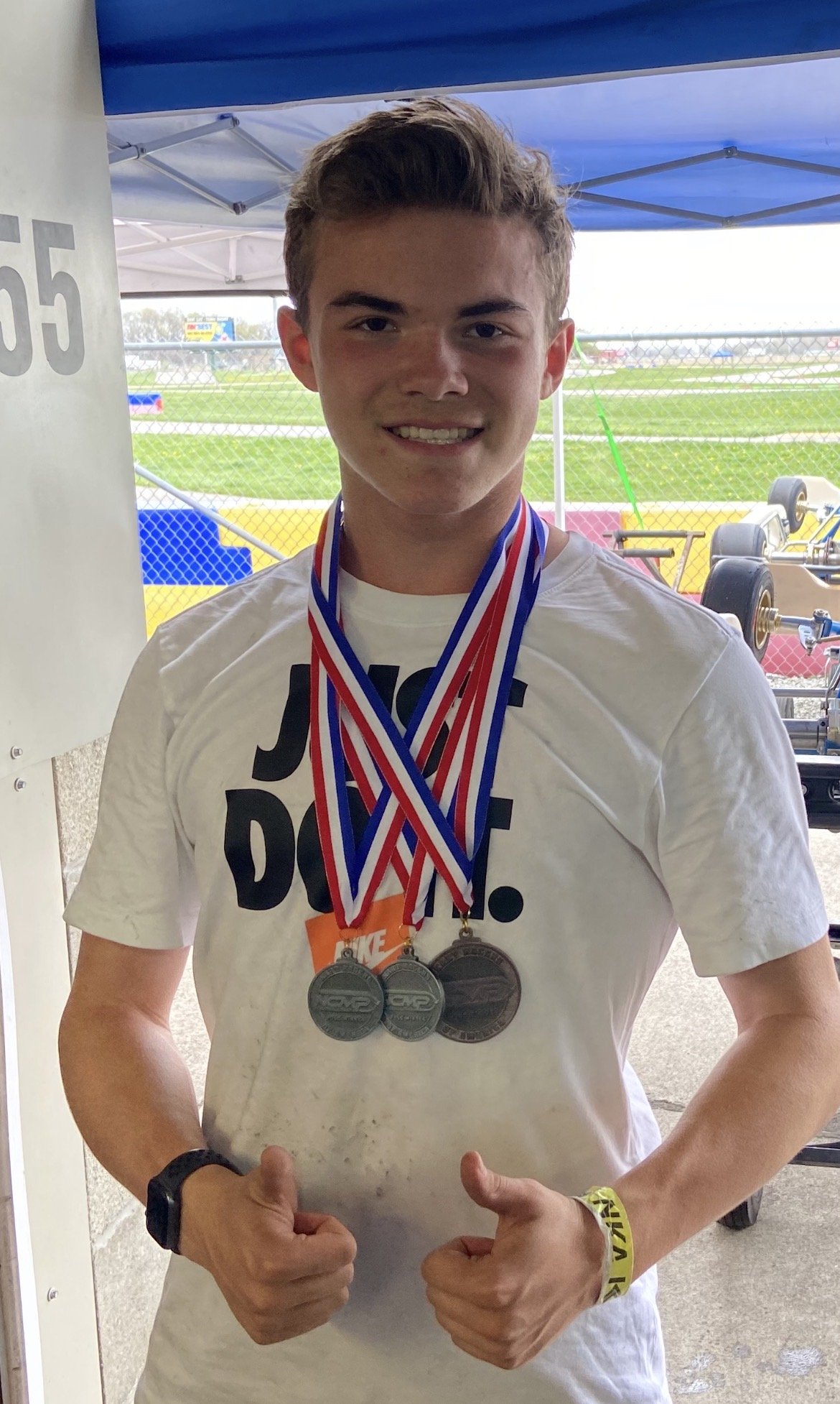 Landon Brown Karting New Castle Motorsports Park multiple pole positions and podium finishes