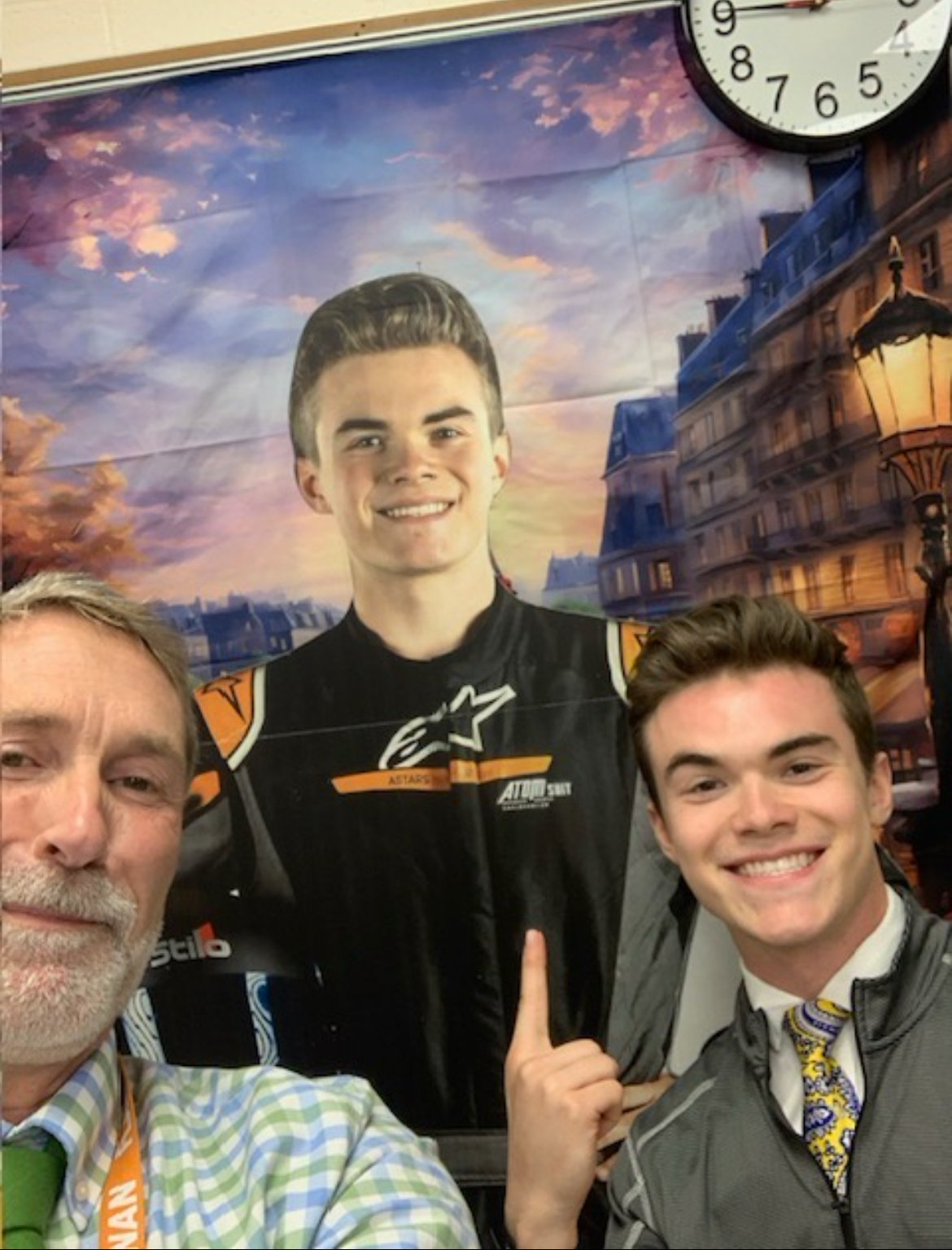 Landon Brown Racing with Mr. Wilson at Trinity High School