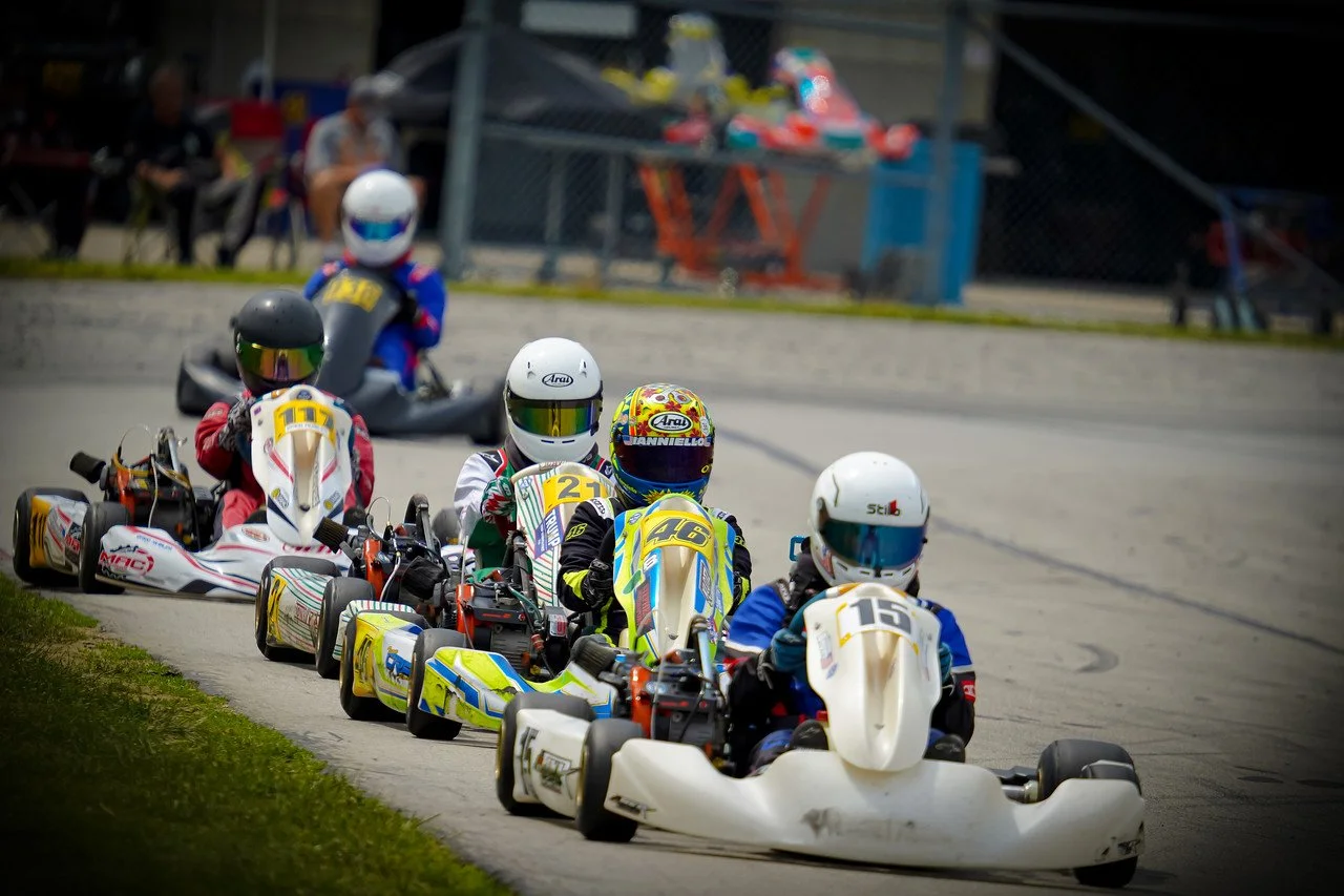 Landon Brown Racing Karting New Castle Motorsports Park leading the pack
