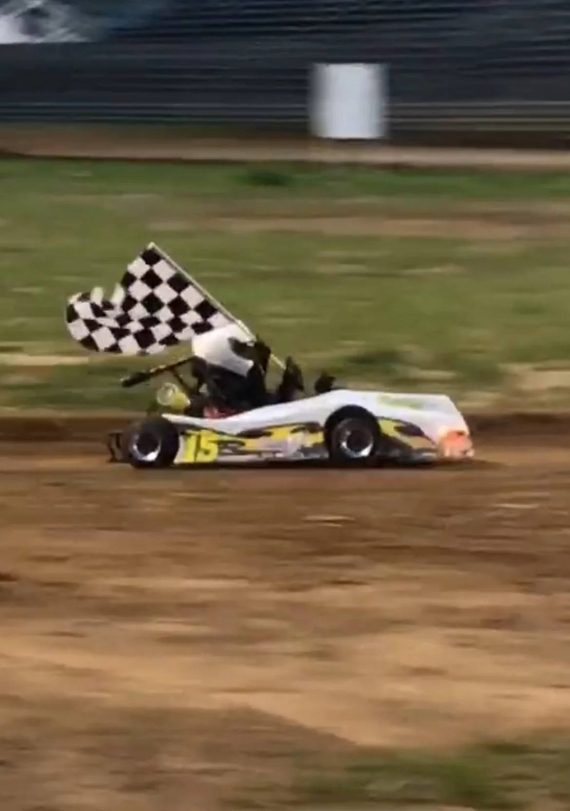Landon Brown Racing dirt oval kart win