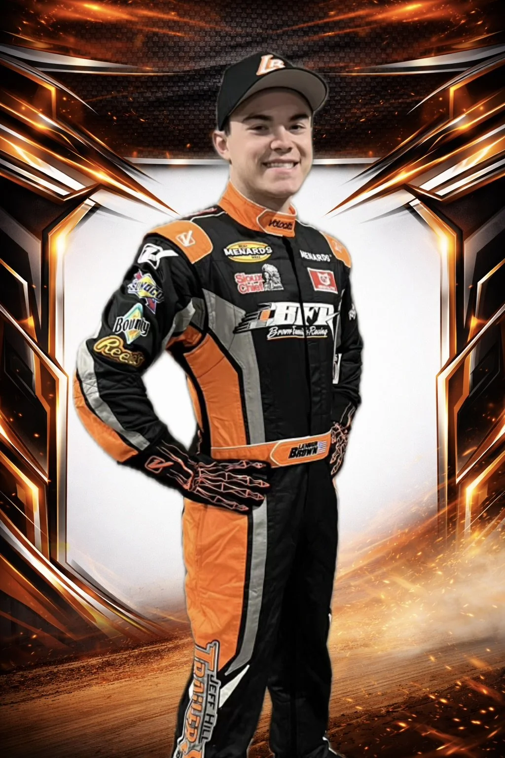 Landon Brown Racing in the new Velocita racing suit for the ARCA Mendards Series