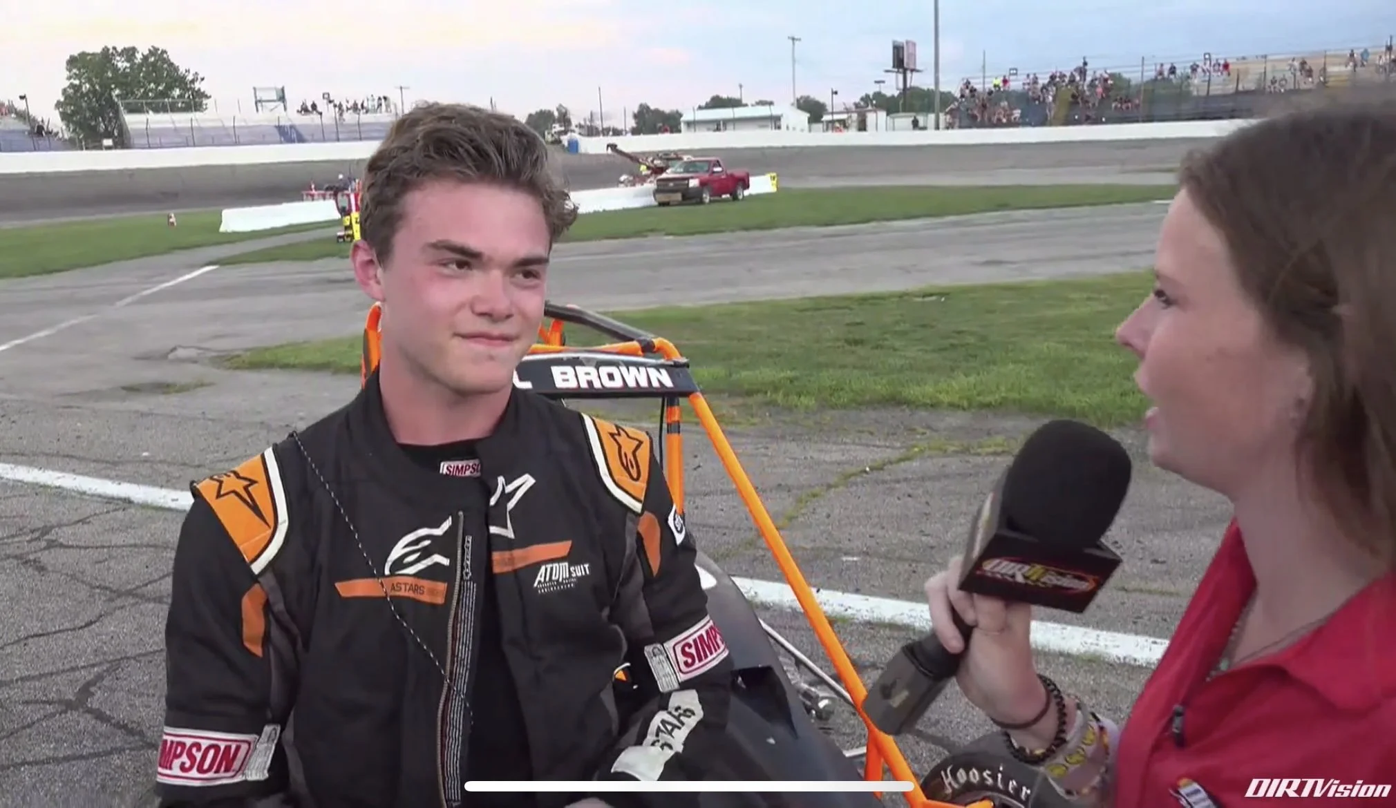 Landon Brown first podium finish at Anderson Speedway and first interview USSA Kenyon Midget Series. 