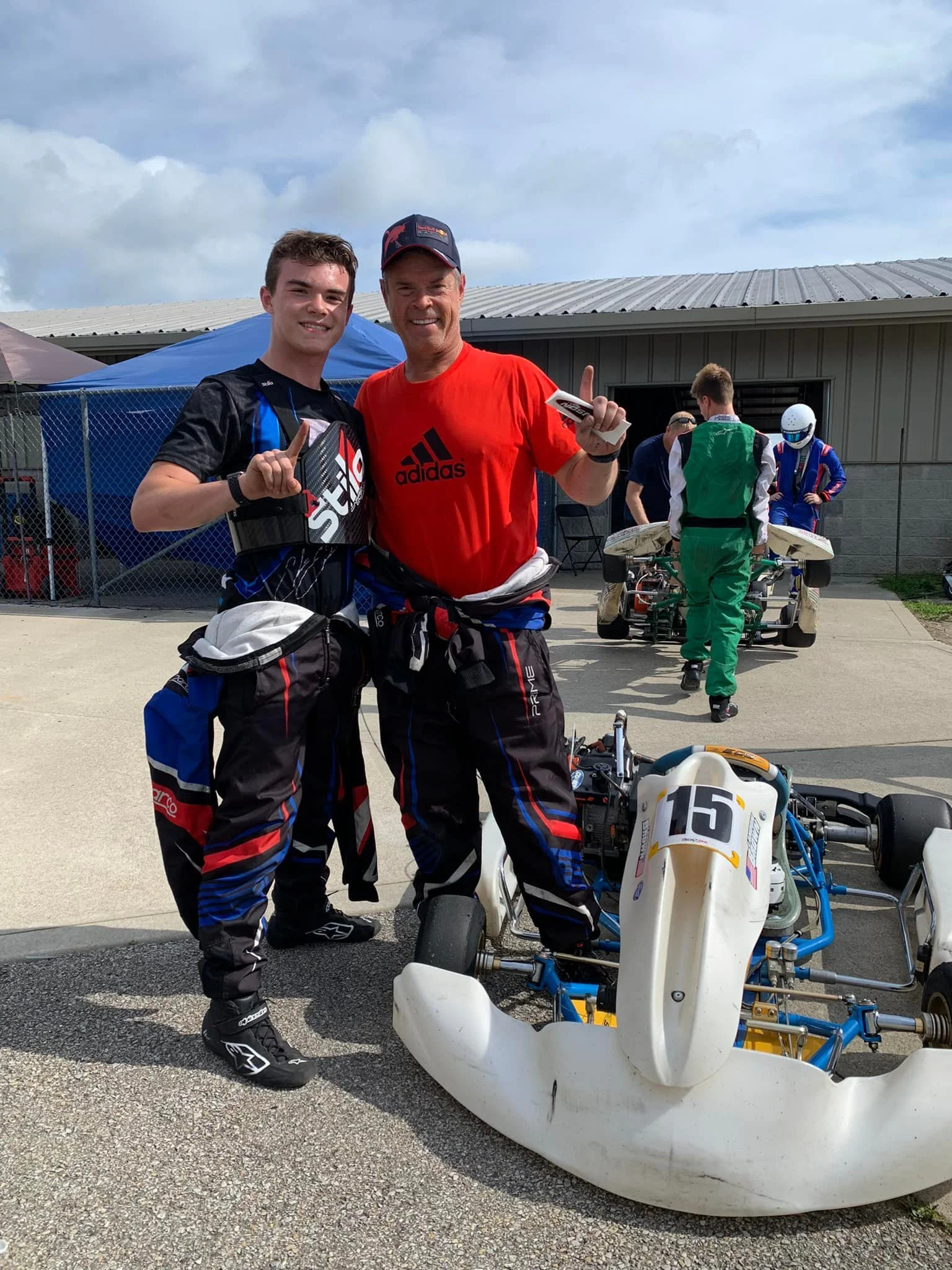 Landon Brown Racing Karting New Castle Motorsports Park pole position with dad phil brown