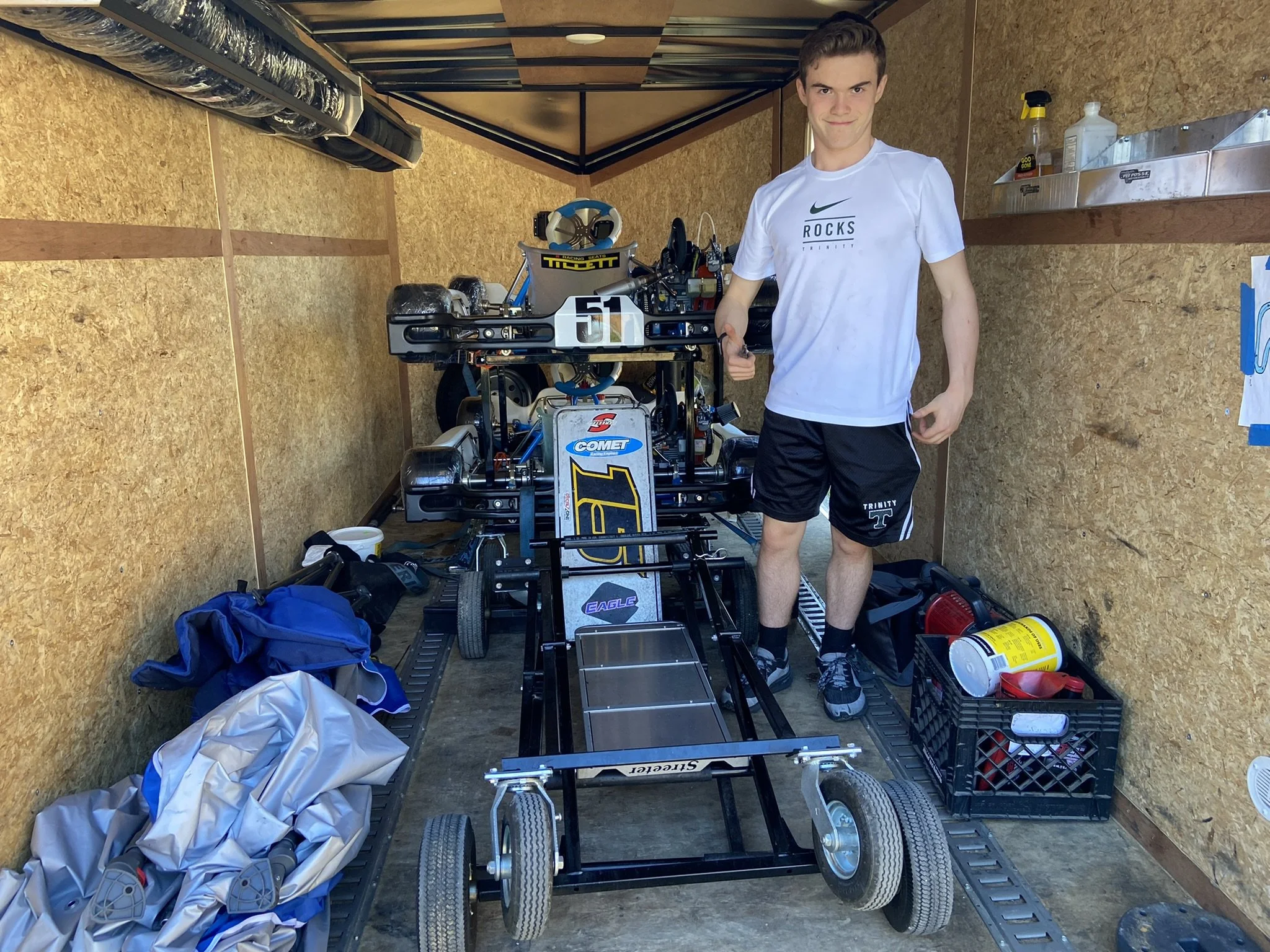Landon Brown Racing with his LO206 kart on the way to New Castle Motorsports Park to race. 