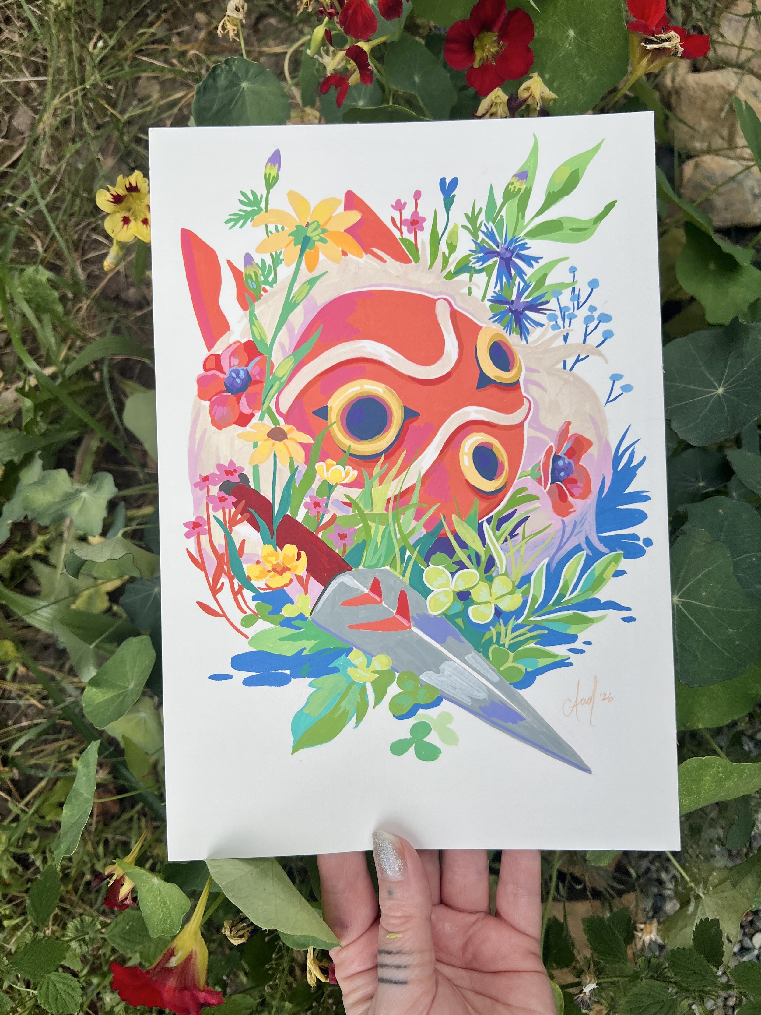 mononoke mask ✴︎ original painting