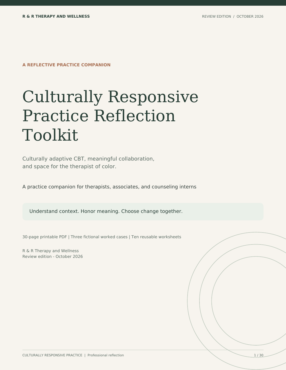 Culturally Responsive Practice Reflection Toolkit