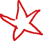 Red outline of a star shape on a white background