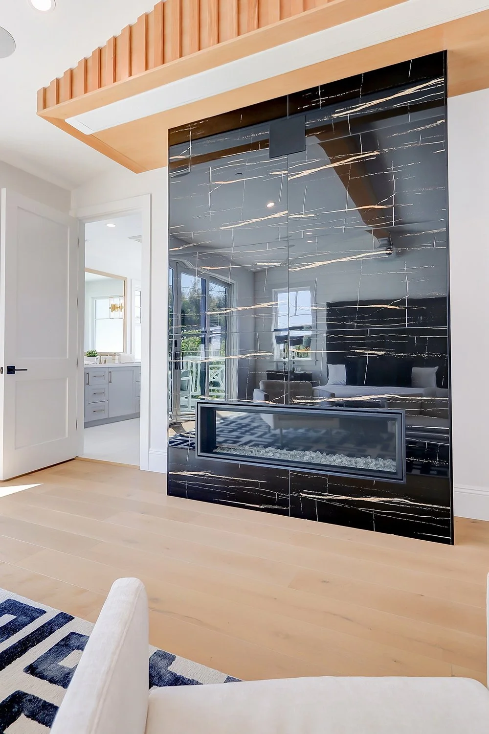 Luxury Open Concept Fireplace in Pacific Palisades Done by AY Builders with Custom Finish Work