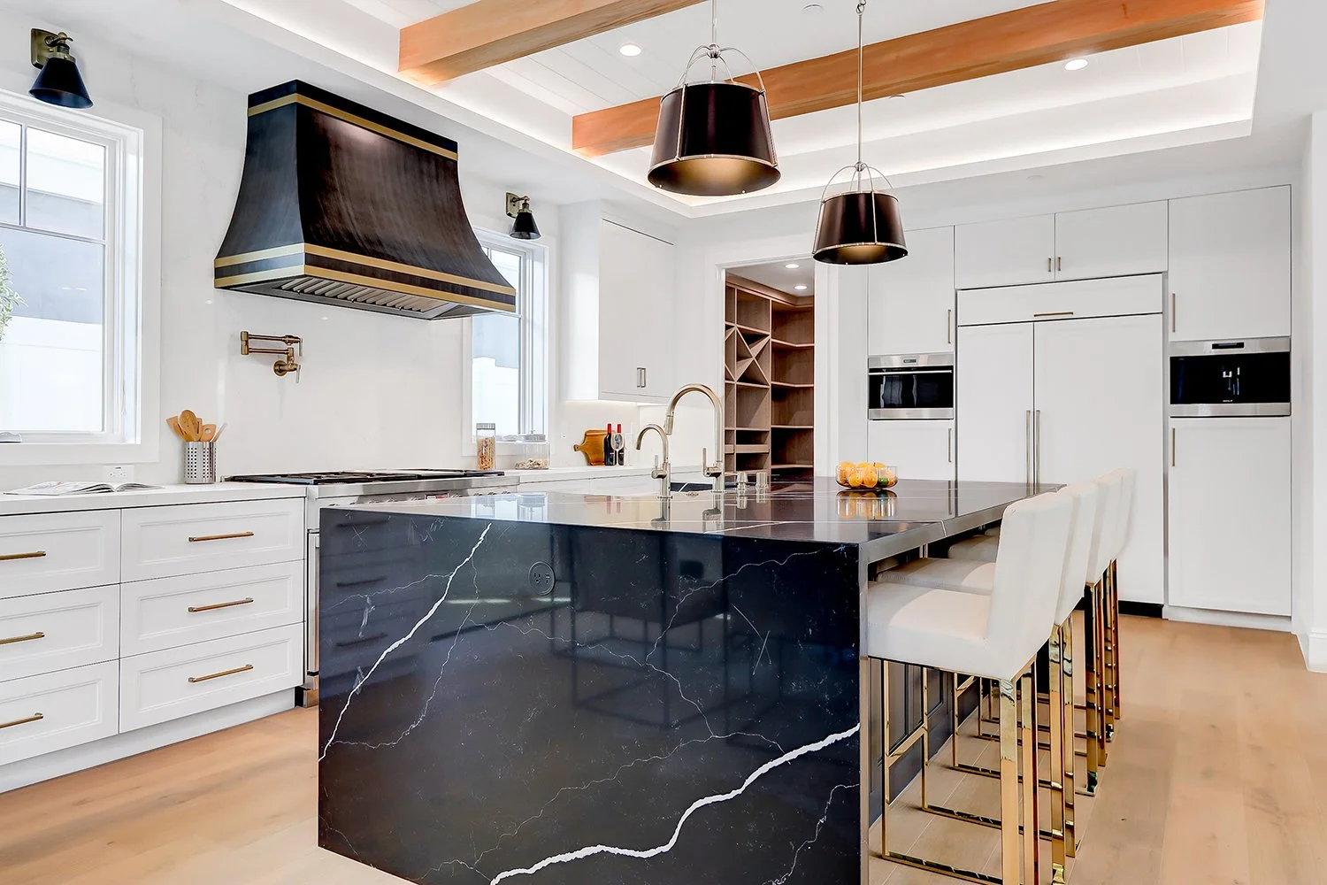 Luxury Open Concept Kitchen in Pacific Palisades Done by AY Builders with Custom Finish Work