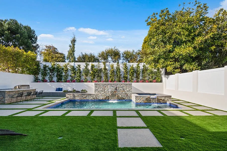 Pool View Modern luxury estate custom home in Hidden Hills built by AY Builders with premium materials and architectural detailing