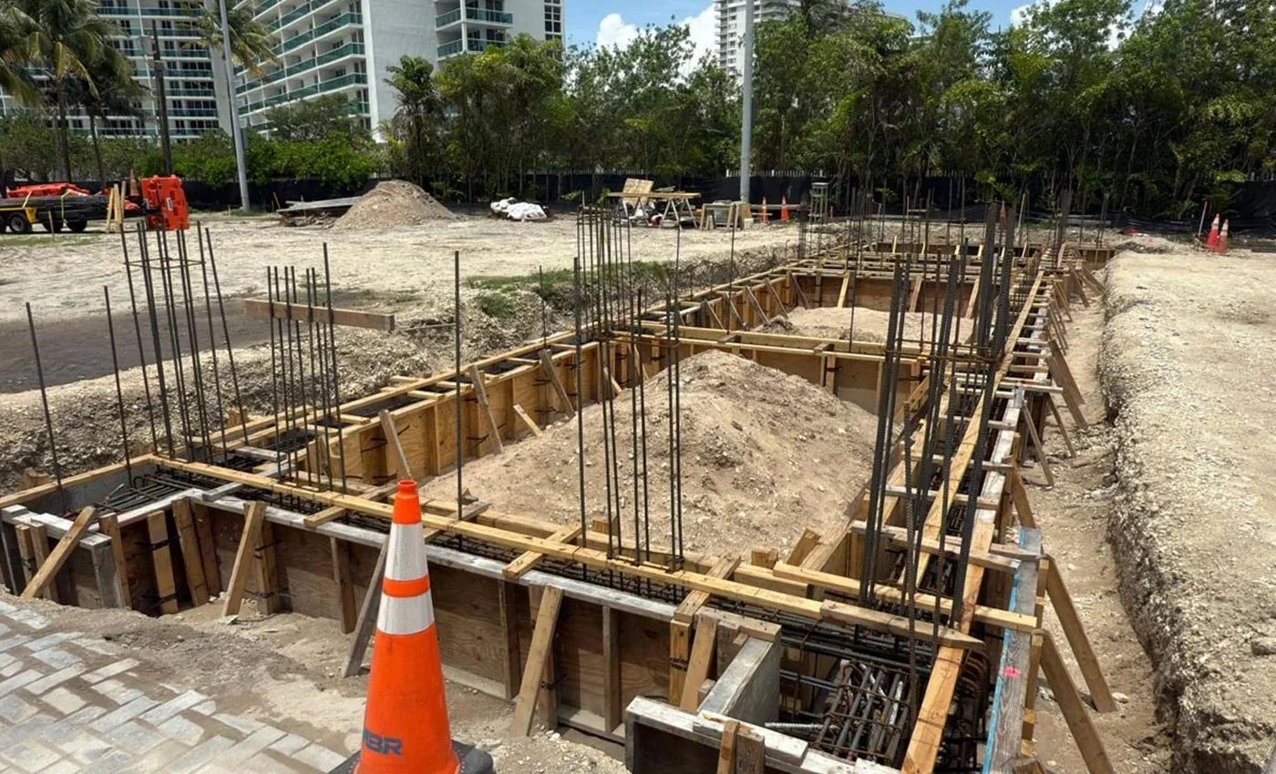 Hillside foundation construction in Malibu by AY Builders engineered for slope stability and seismic resilience.