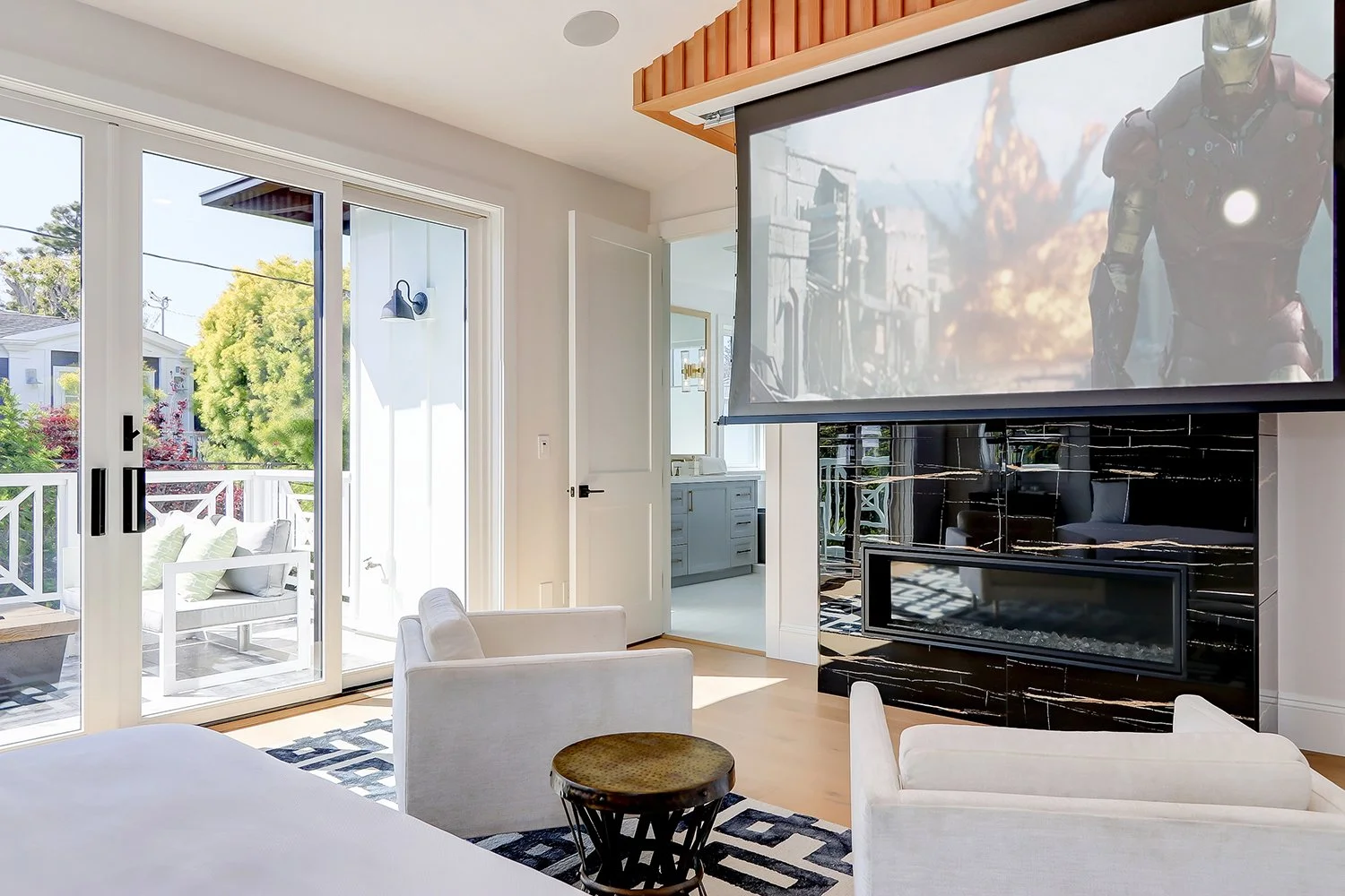 Elegant Interior Living Space Patio in Pacific Palisades Done By AY Builders With Luxury Finish Materials