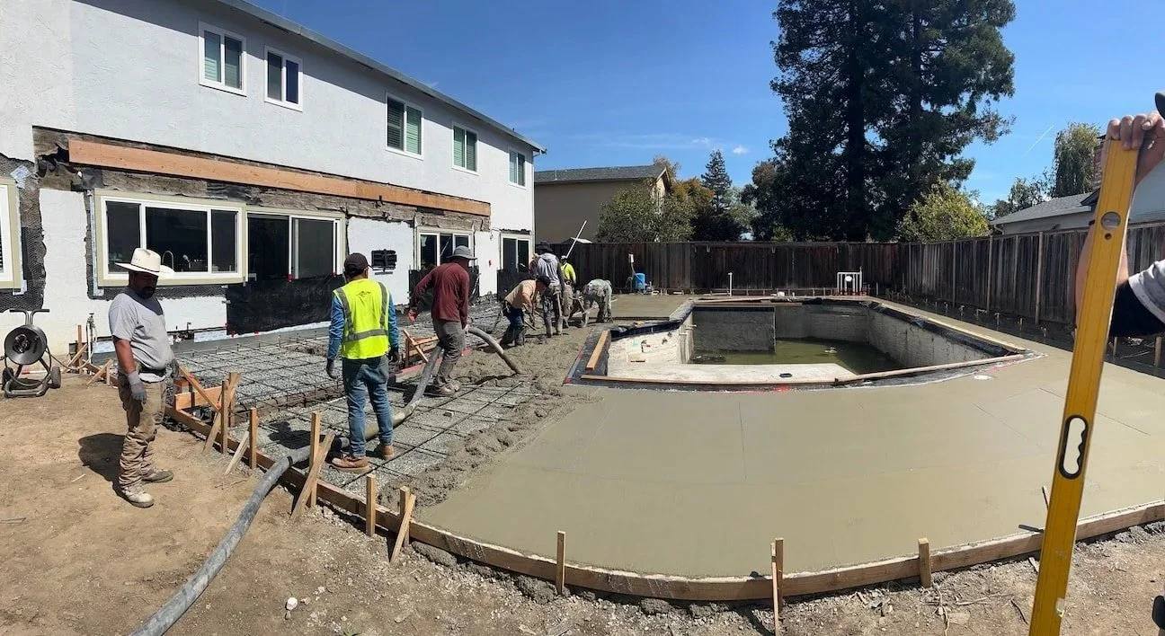 Precision concrete foundation pour in Beverly Hills by AY Builders ensuring long-term structural performance.