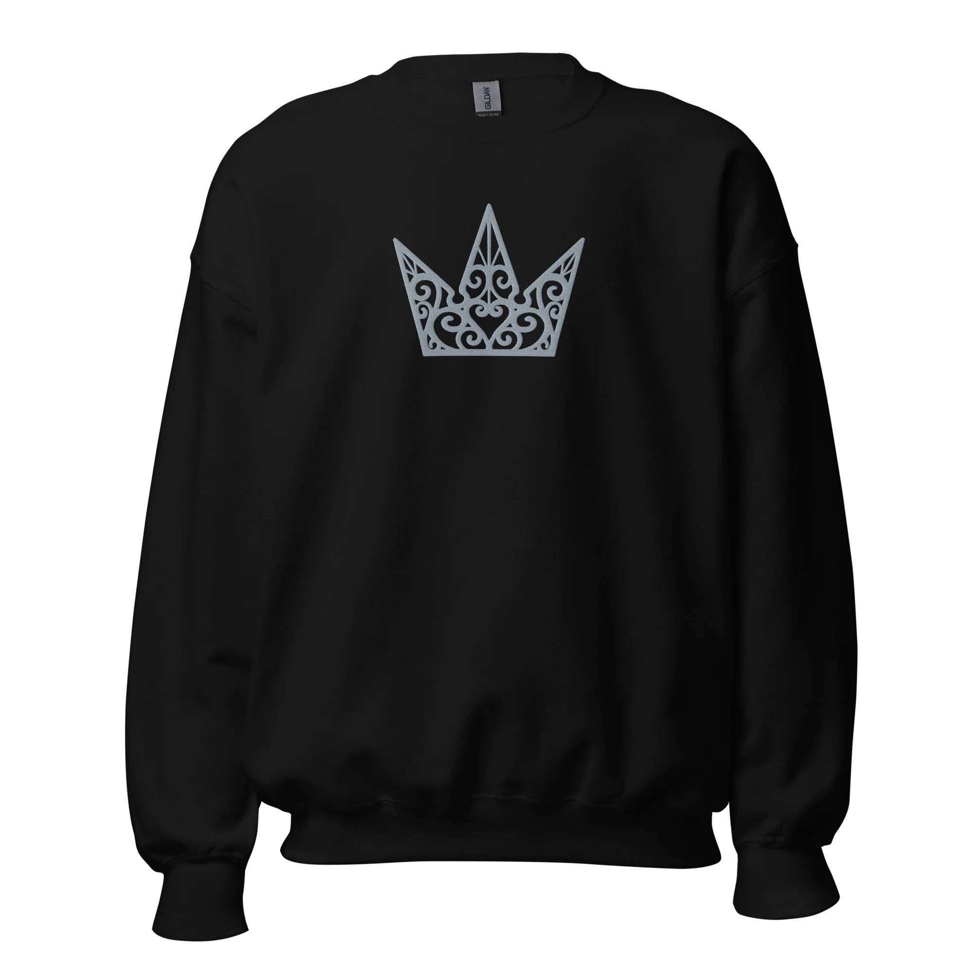 Silver thread Embroidered Crown Sweatshirt, Kelly Nicole original design