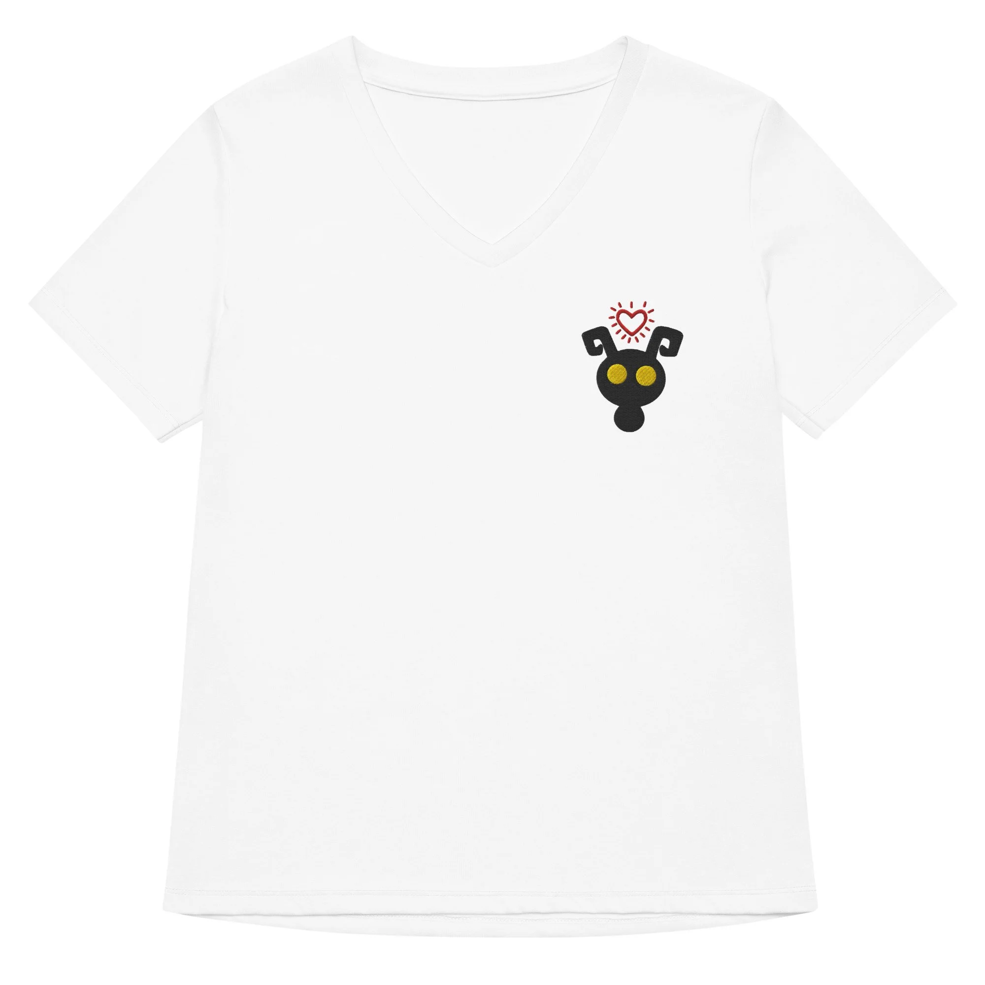 Embroidered Video Game Inspired Darkness relaxed v-neck t-shirt