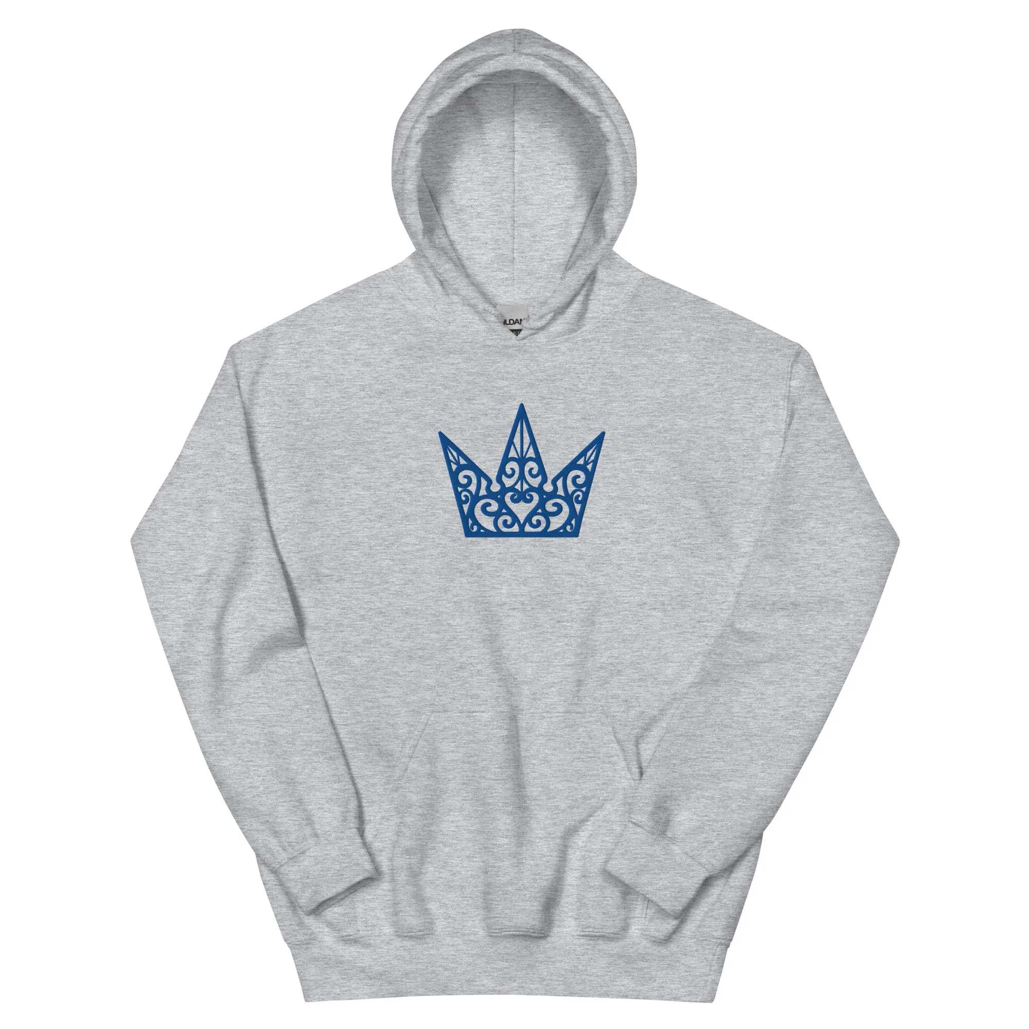 Blue thread Embroidered Crown Unisex Hoodie
