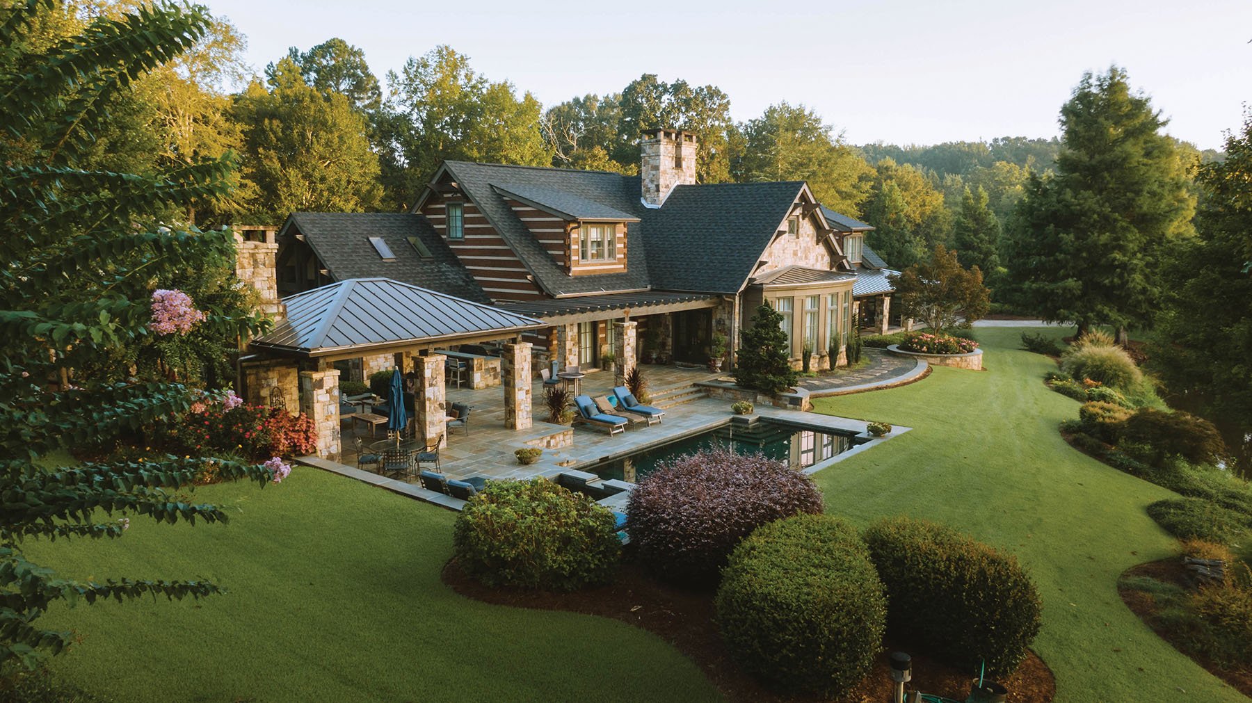 Stone house with pool