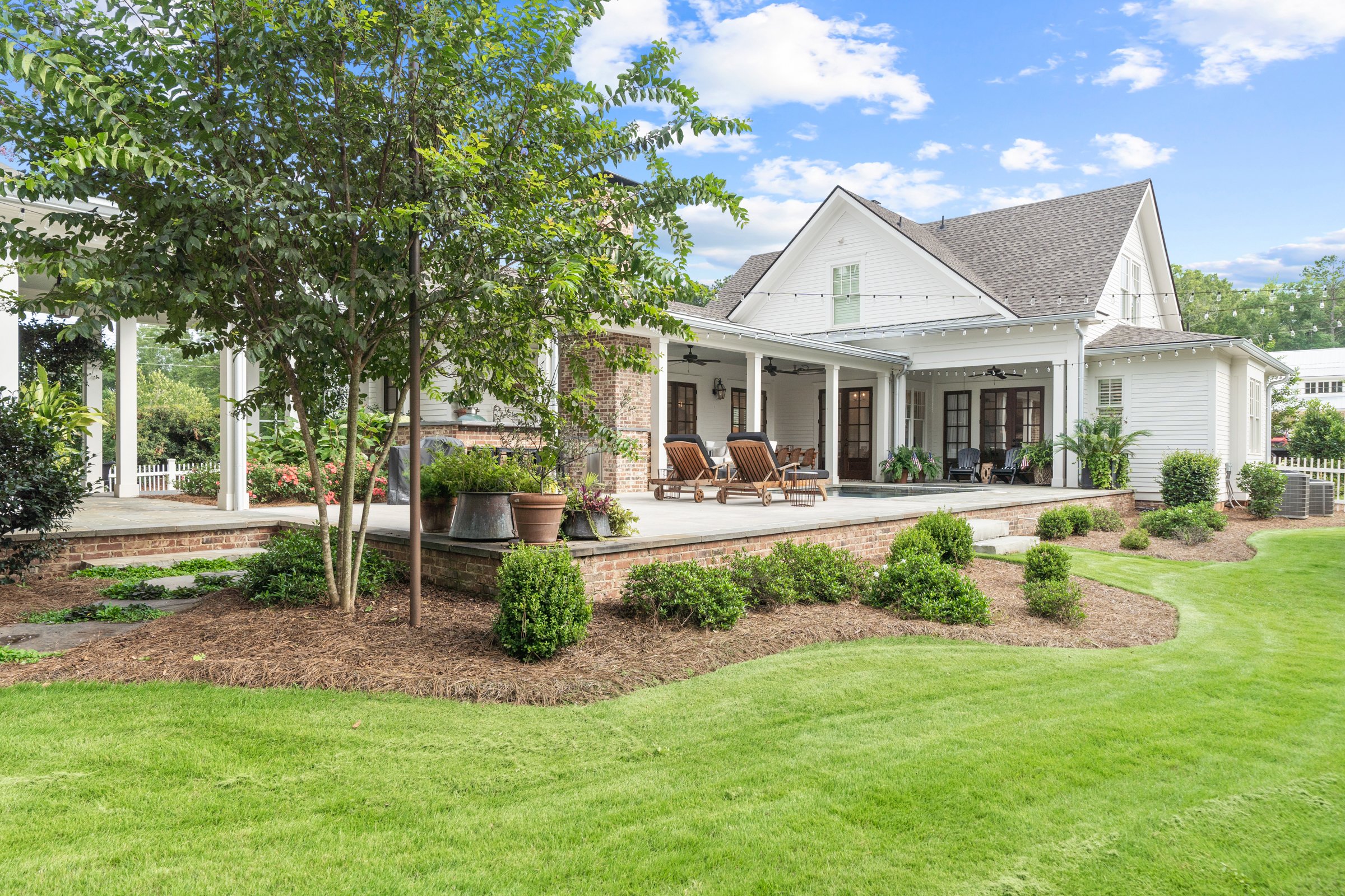 Outdoor patio with seating