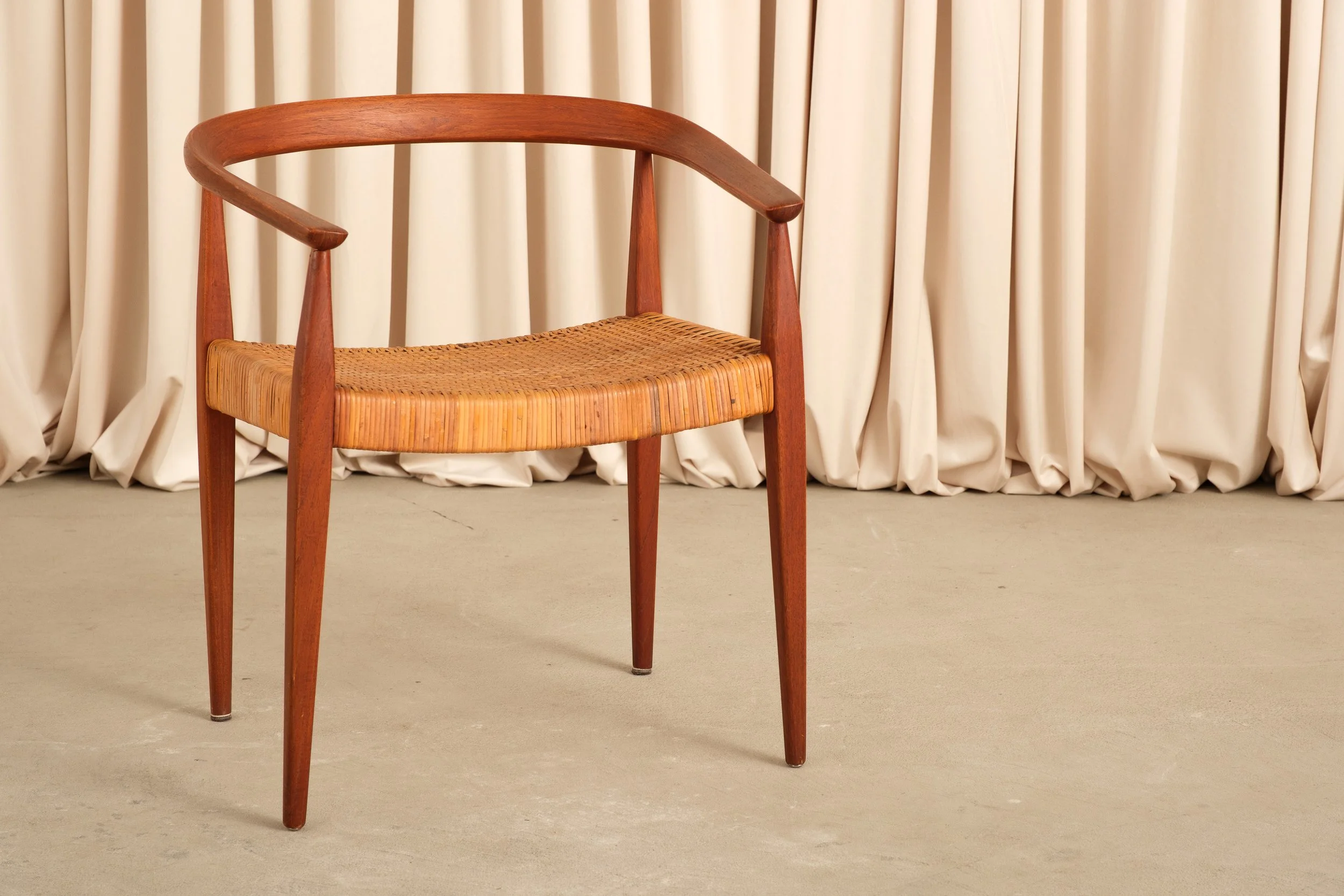 Vintage Model 113 Armchair, Nanna Jørgen Ditzel, Solid Oak Cane Seat