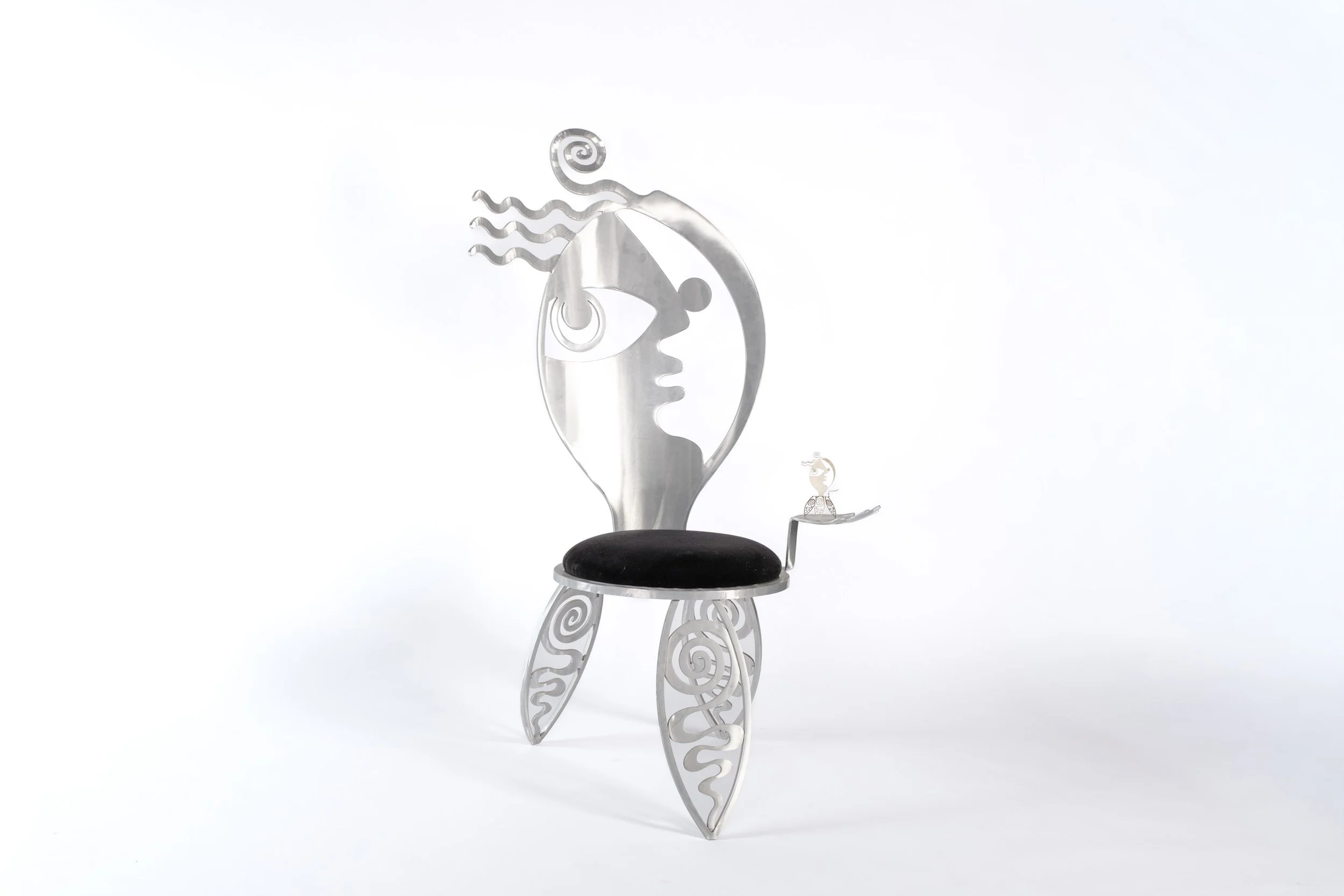 Cubist Girl Aluminum Lounge Chair  by Christopher Royal