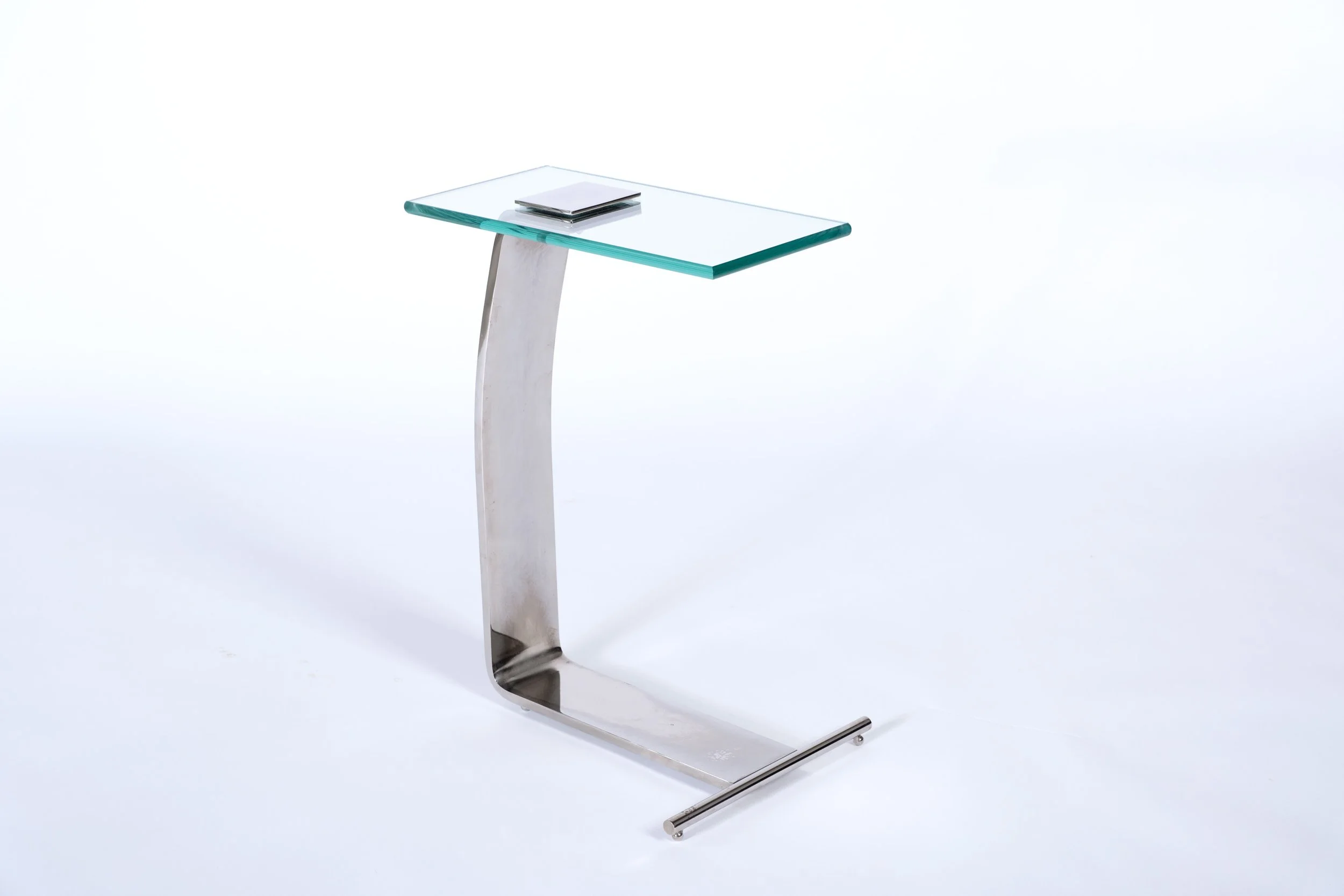 Nickel and Glass Side Table by Design Institute of America