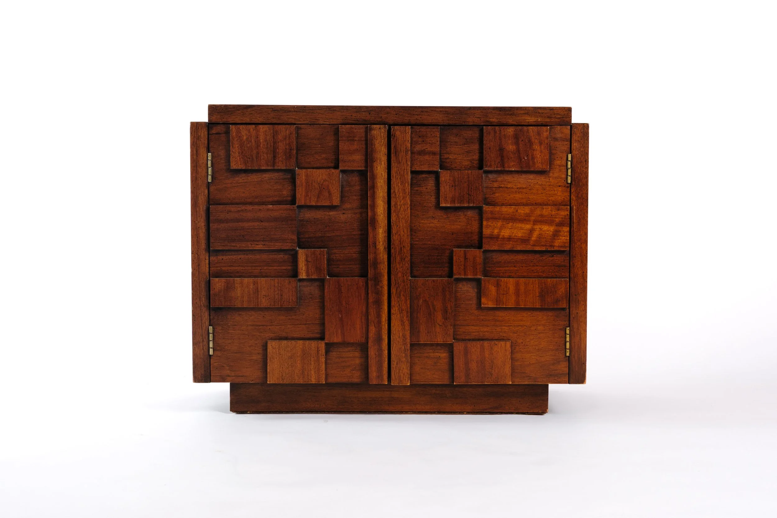 Lane Staccato Brutalist Walnut Nightstand