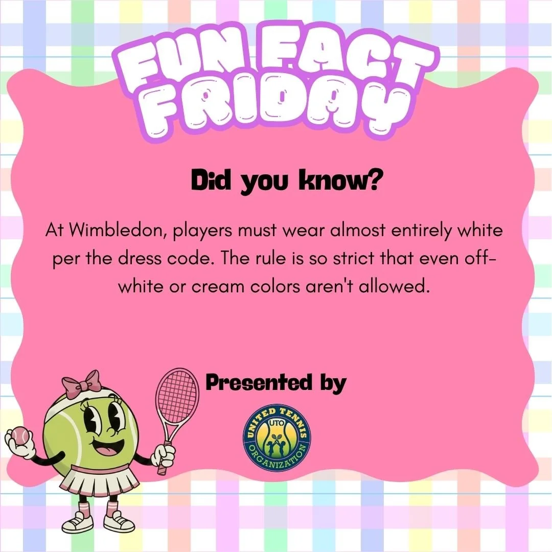 It&rsquo;s Fun Fact Friday! 🎾✨

Did you know Wimbledon&rsquo;s famous "all-white" rule is so strict that even cream or off-white gear can get a player sent back to the locker room? It&rsquo;s a tradition that has stood the test of time sin