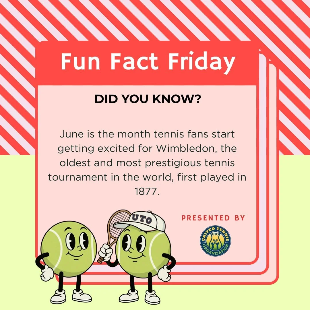 Fun Fact Friday! 🎾

Did you know? June is the month tennis fans around the world start getting excited for Wimbledon ,the oldest and most prestigious tennis tournament in the world! 

First played in 1877, Wimbledon has been inspiring generations of