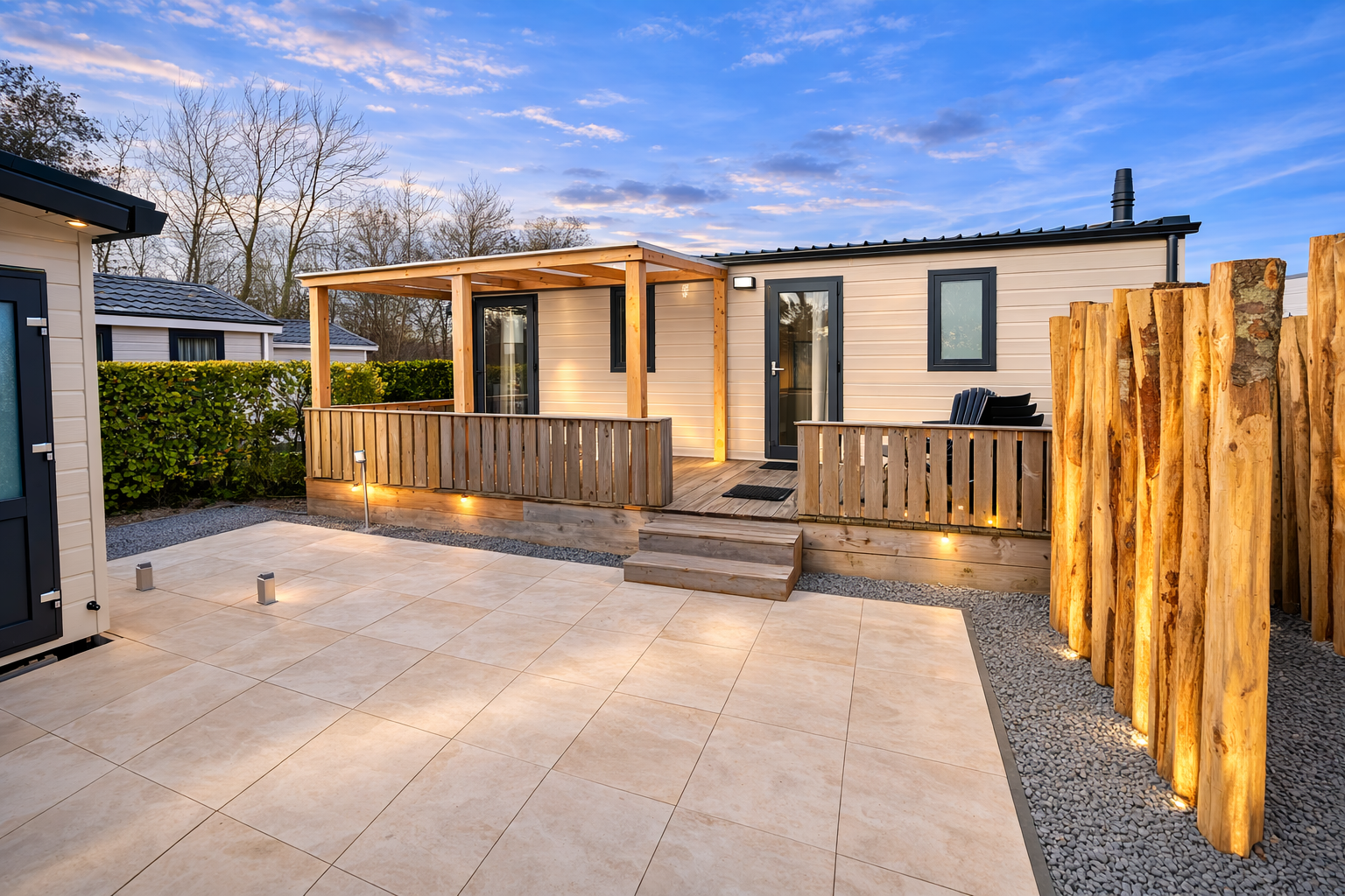 Chalet aussen Daemmerung