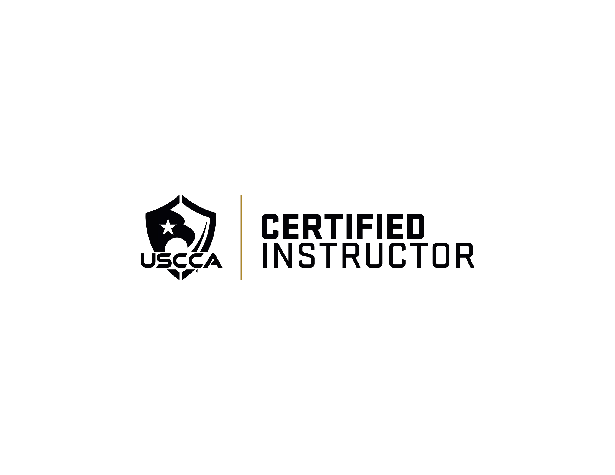 USCCA logo with the words "Certified Instructor" on a black background.