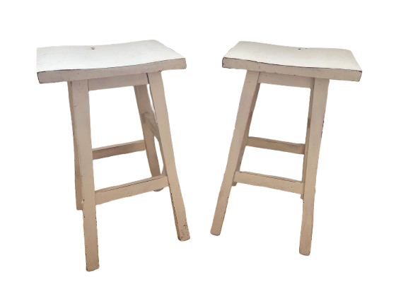 Rustic Wooden Stools Set