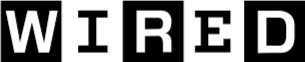 Text that says 'WIRED' in bold black letters with the 'I' stylized as a white wire.