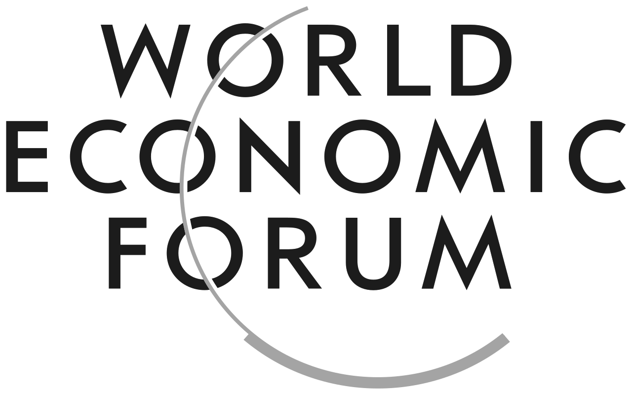 Logo for the World Economic Forum with text and circular design elements.