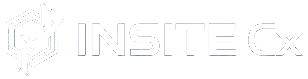 The logo of INSITE CX featuring a shield with a checkmark and the company name in white text on a black background.