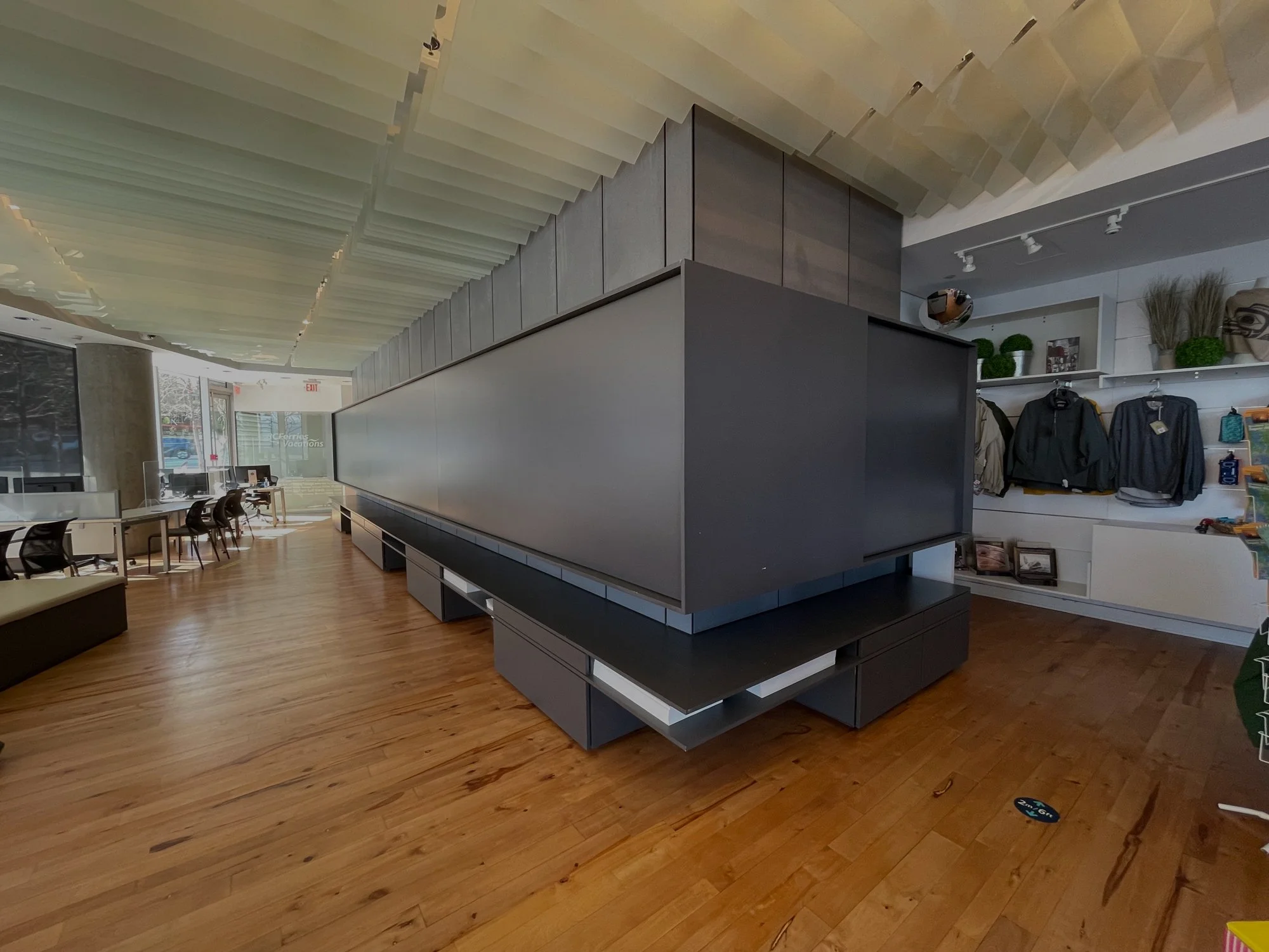 Custom architectural millwork installation with matte black cabinetry in British Columbia