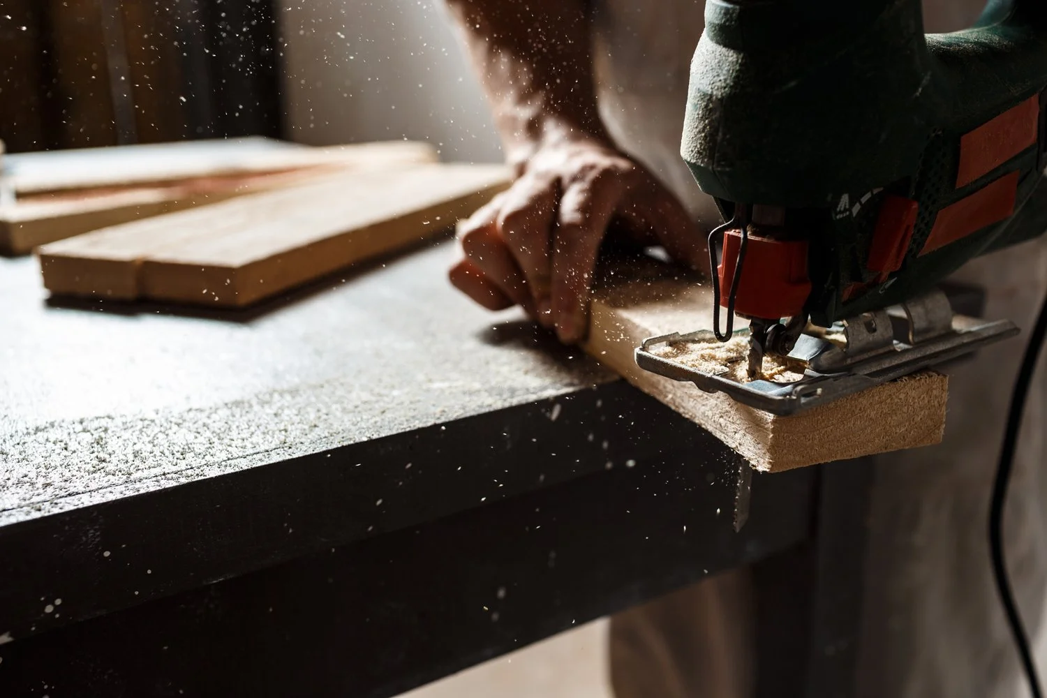 Precision woodworking and custom millwork fabrication at Alpha Woodcrafts workshop in BC